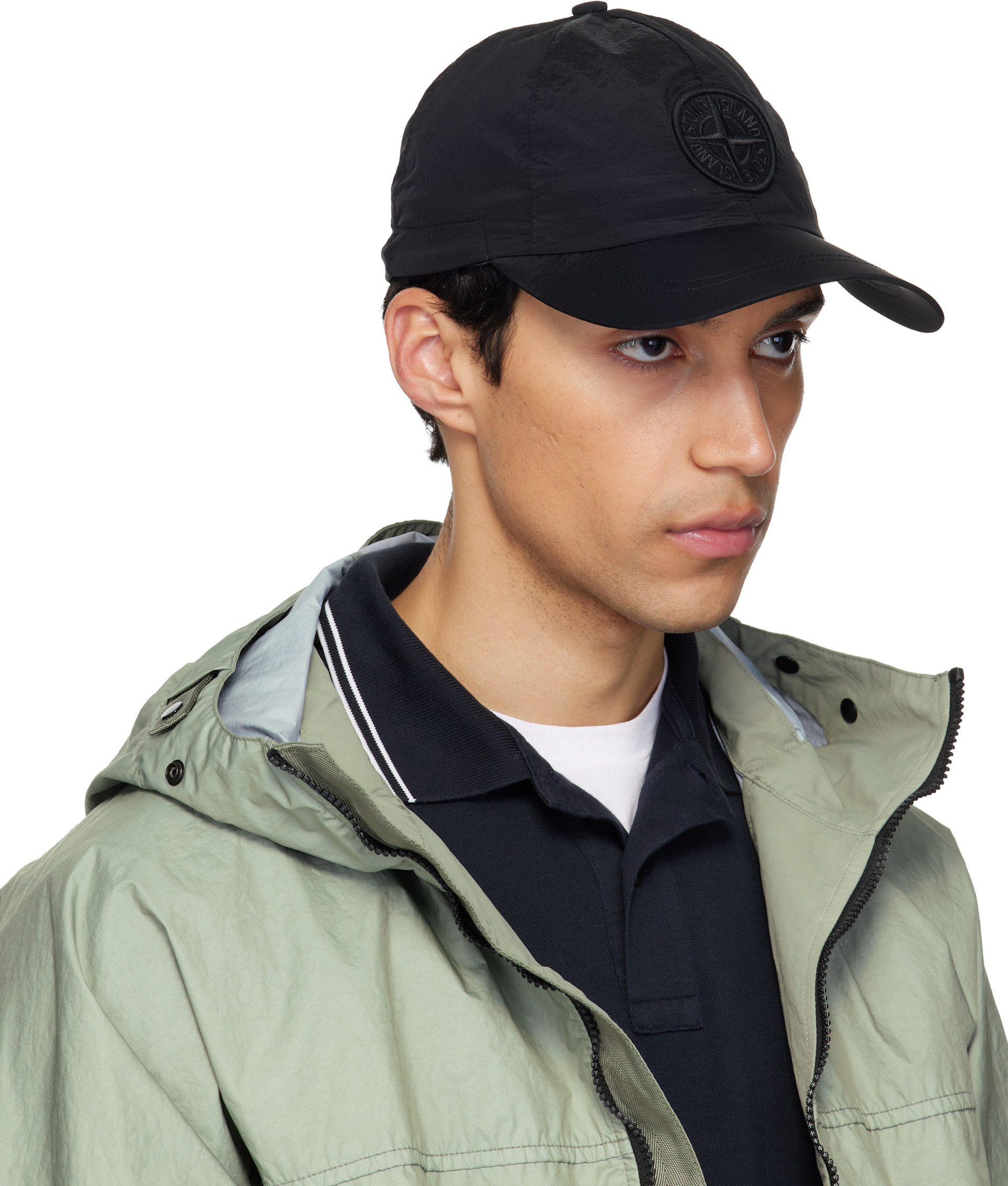 Stone Island: ブラック 9100011 Nylon Metal ECONYL キャップ