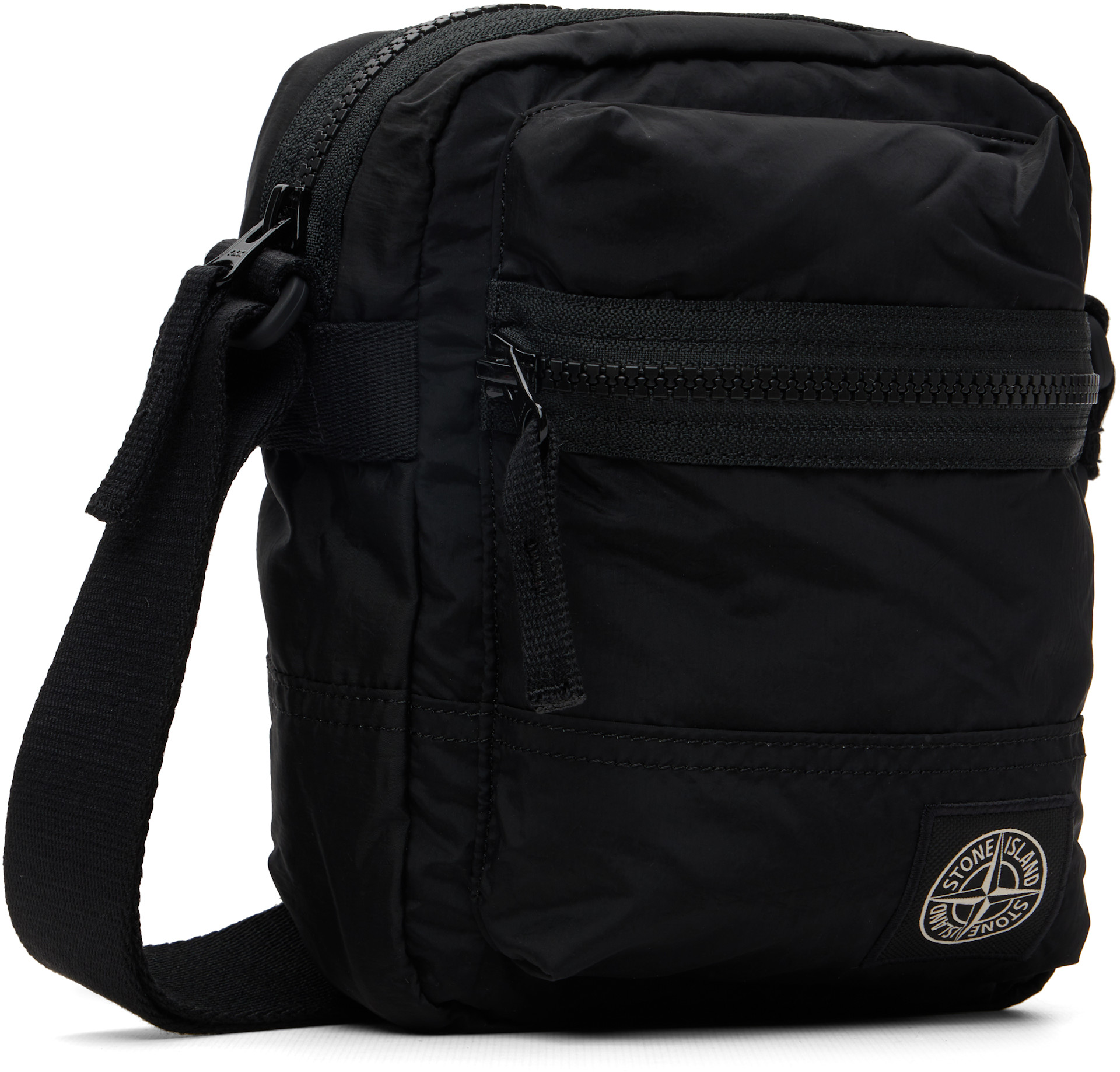 Stone Island: Black 9200015 Coated Nylon Metal ECONYL Bag | SSENSE