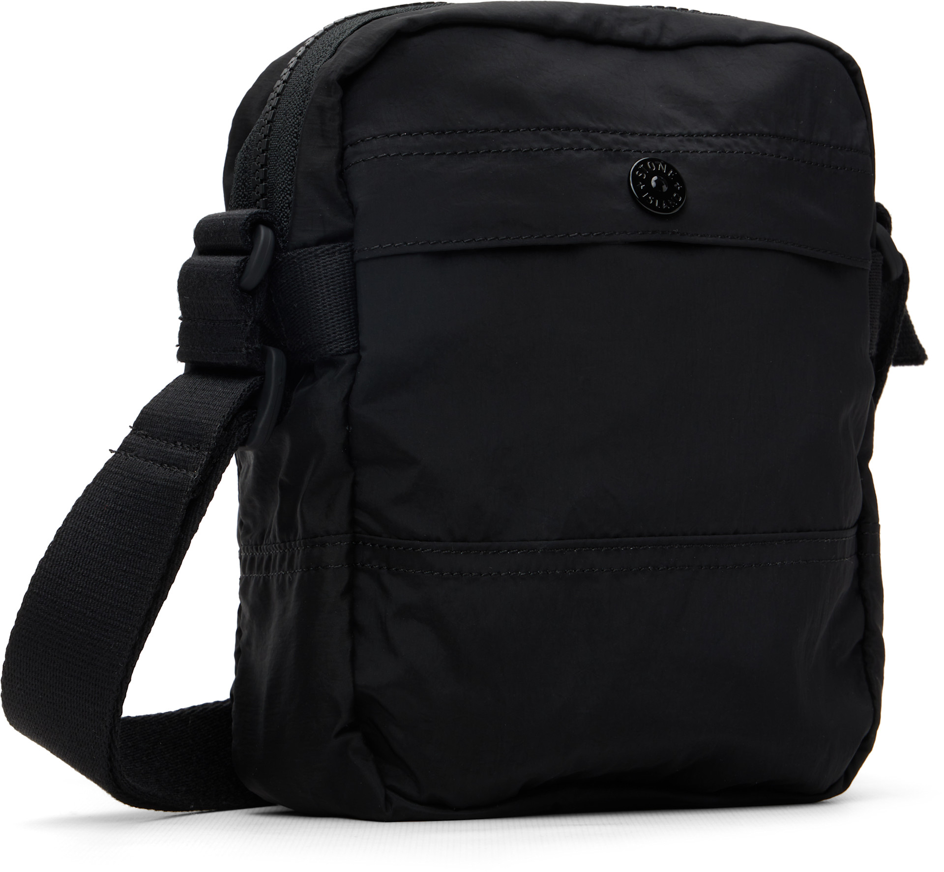 Stone Island: Black 9200015 Coated Nylon Metal ECONYL Bag | SSENSE