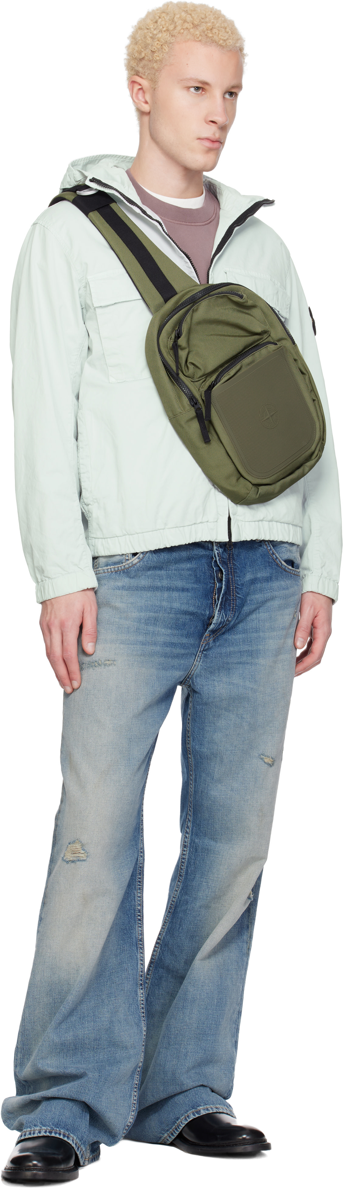 Stone Island: Khaki 9200030 Nylon Panama Accessories Bag | SSENSE