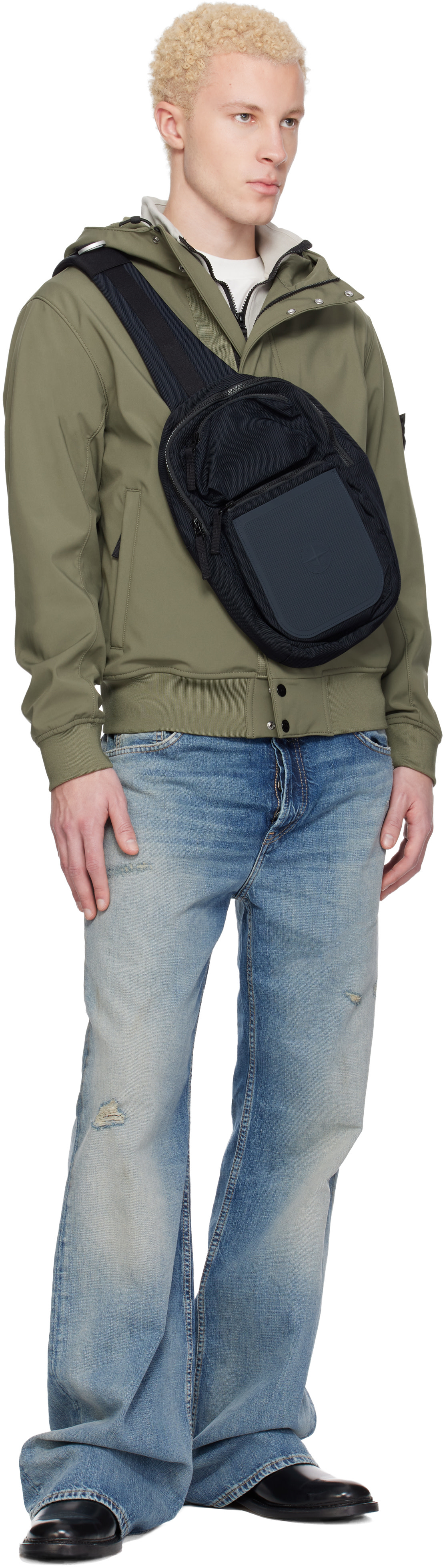 Stone Island: ネイビー 9200030 Nylon Panama Accessories バッグ
