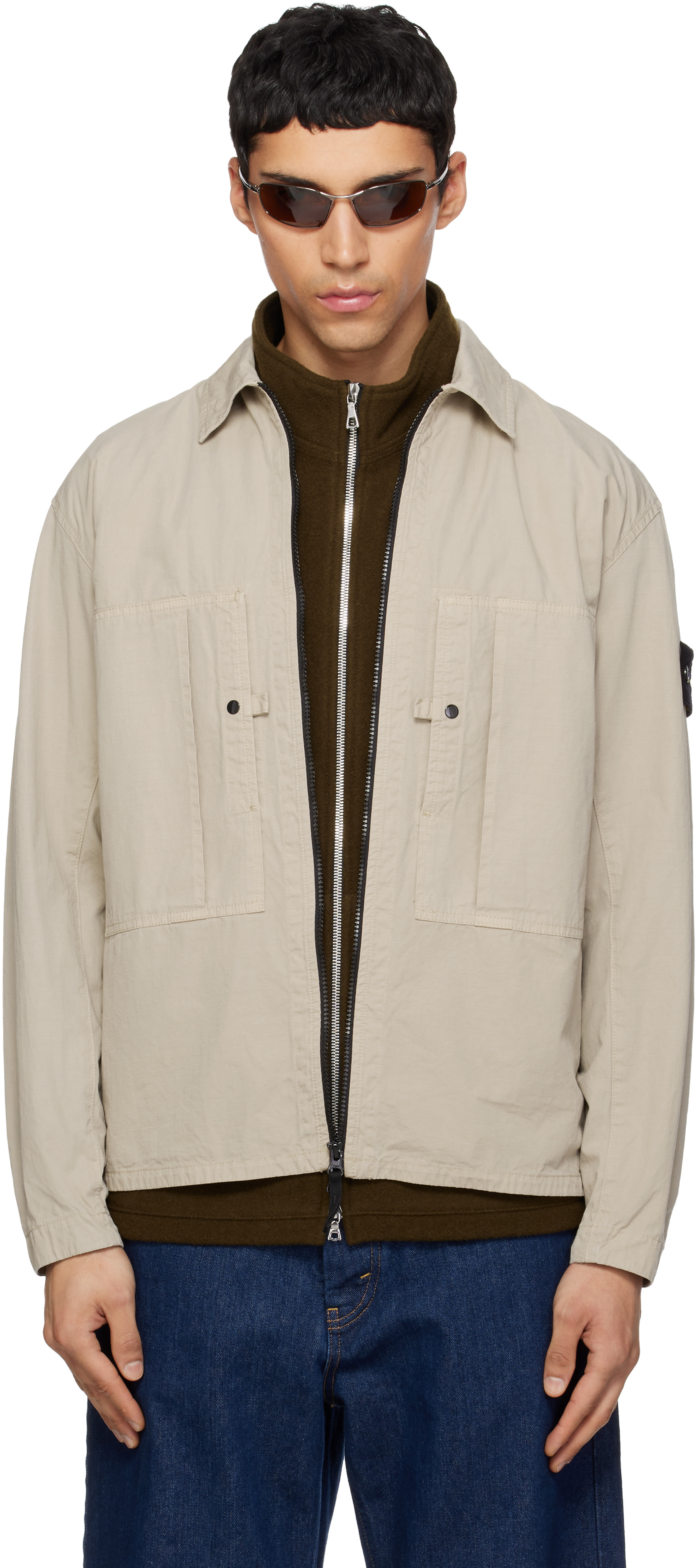 STONE  ベージュ Stone Island: ベージュ 1200005 Mercerized Organic Cotton Ripstop