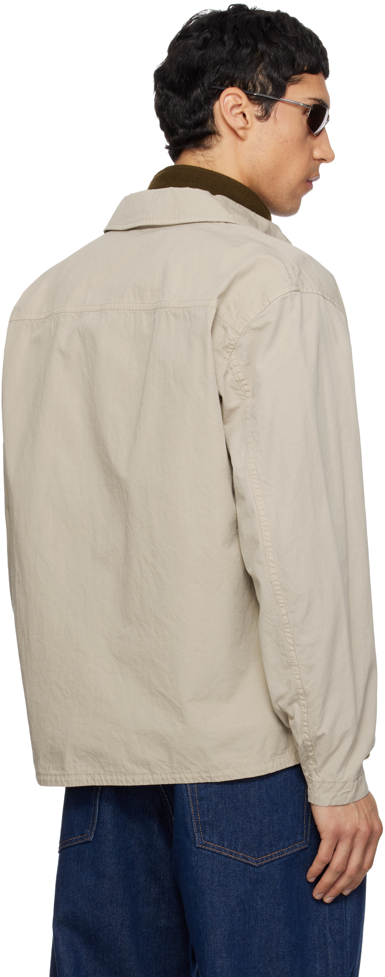 Stone Island: ベージュ 1200005 Mercerized Organic Cotton Ripstop