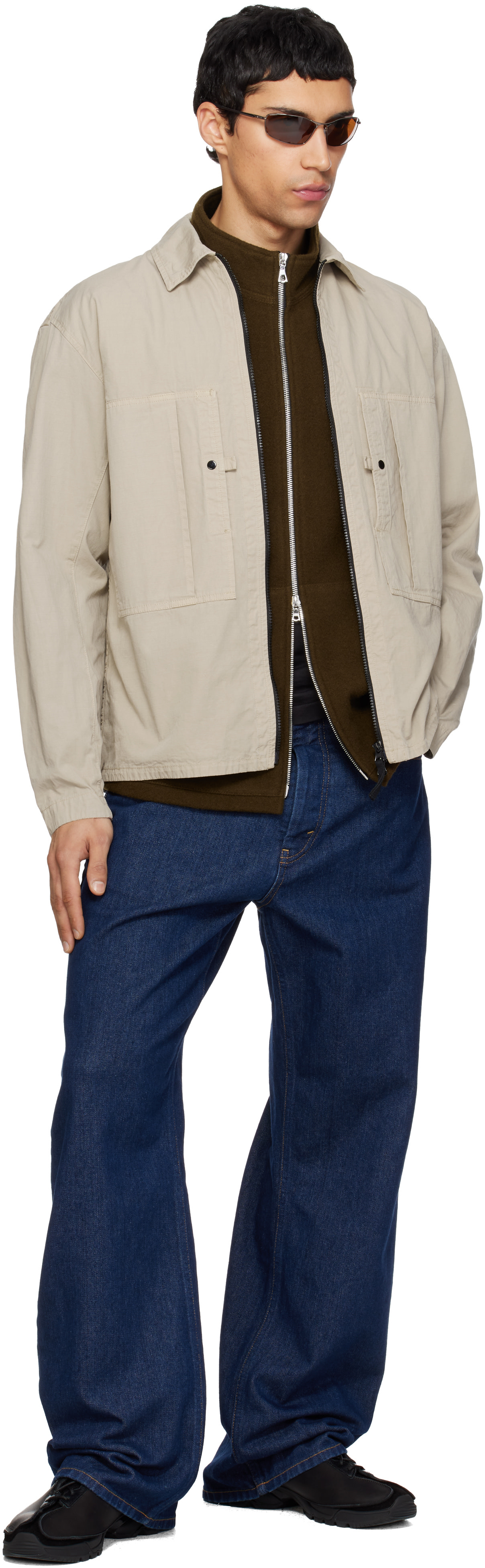 Stone  ベージュ ジャケット Stone Island: ベージュ 1200005 Mercerized Organic Cotton Ripstop