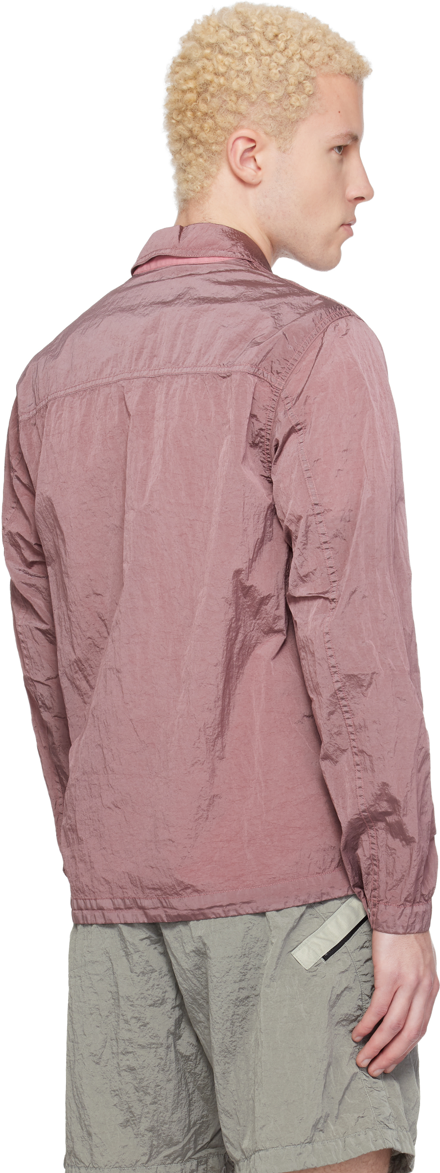 美品！STONE  ナイロンメタルジャケット ピンク　Lサイズ Stone Island: Pink 1200038 Nylon Metal ECONYL Jacket | SSENSE