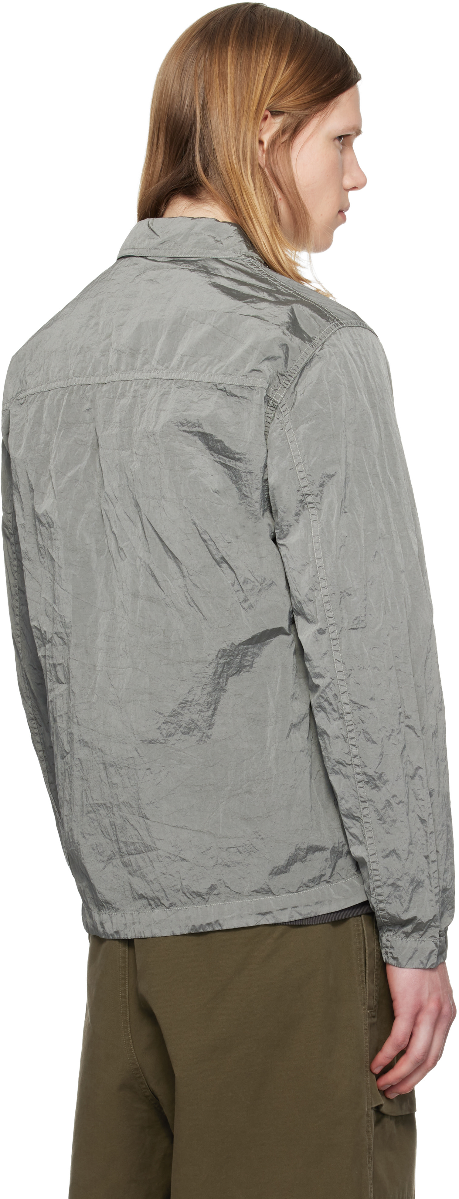 Stone Island: グレー 1200038 Nylon Metal ECONYL オーバーシャツ
