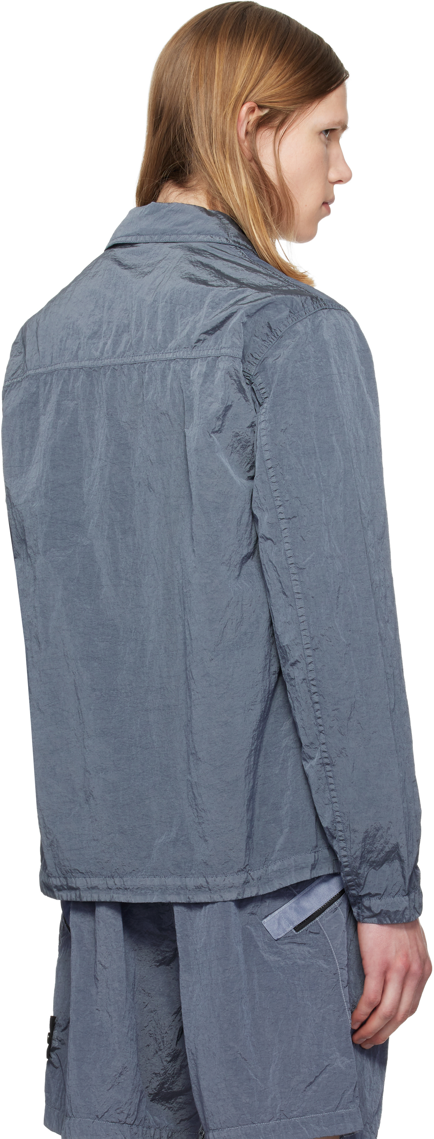 Stone Island: ブルー 1200038 Nylon Metal ECONYL オーバーシャツ