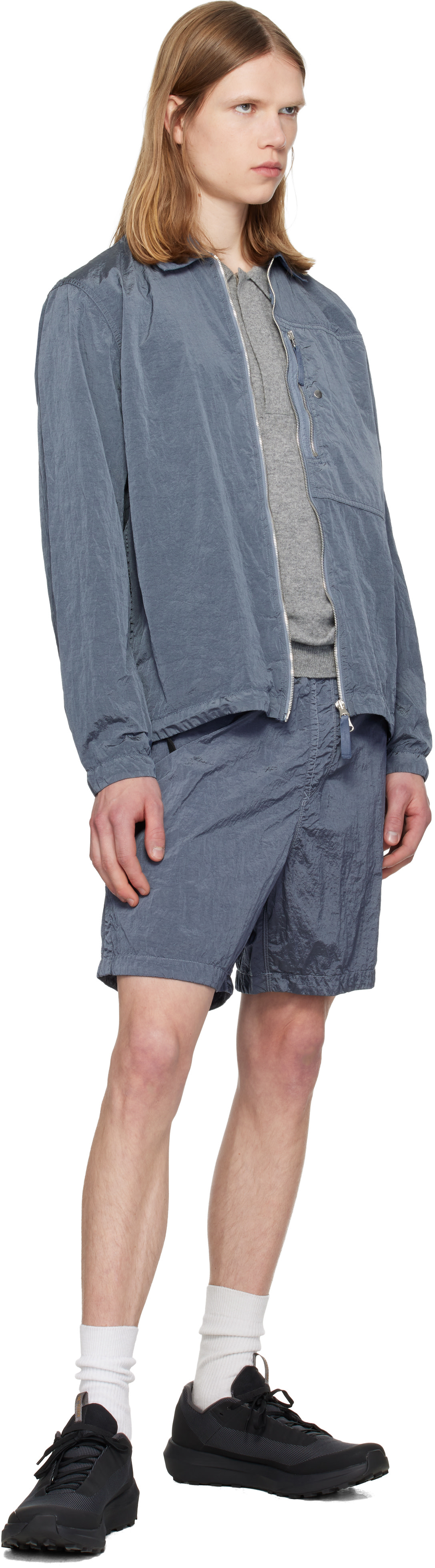 Stone Island: ブルー 1200038 Nylon Metal ECONYL オーバーシャツ