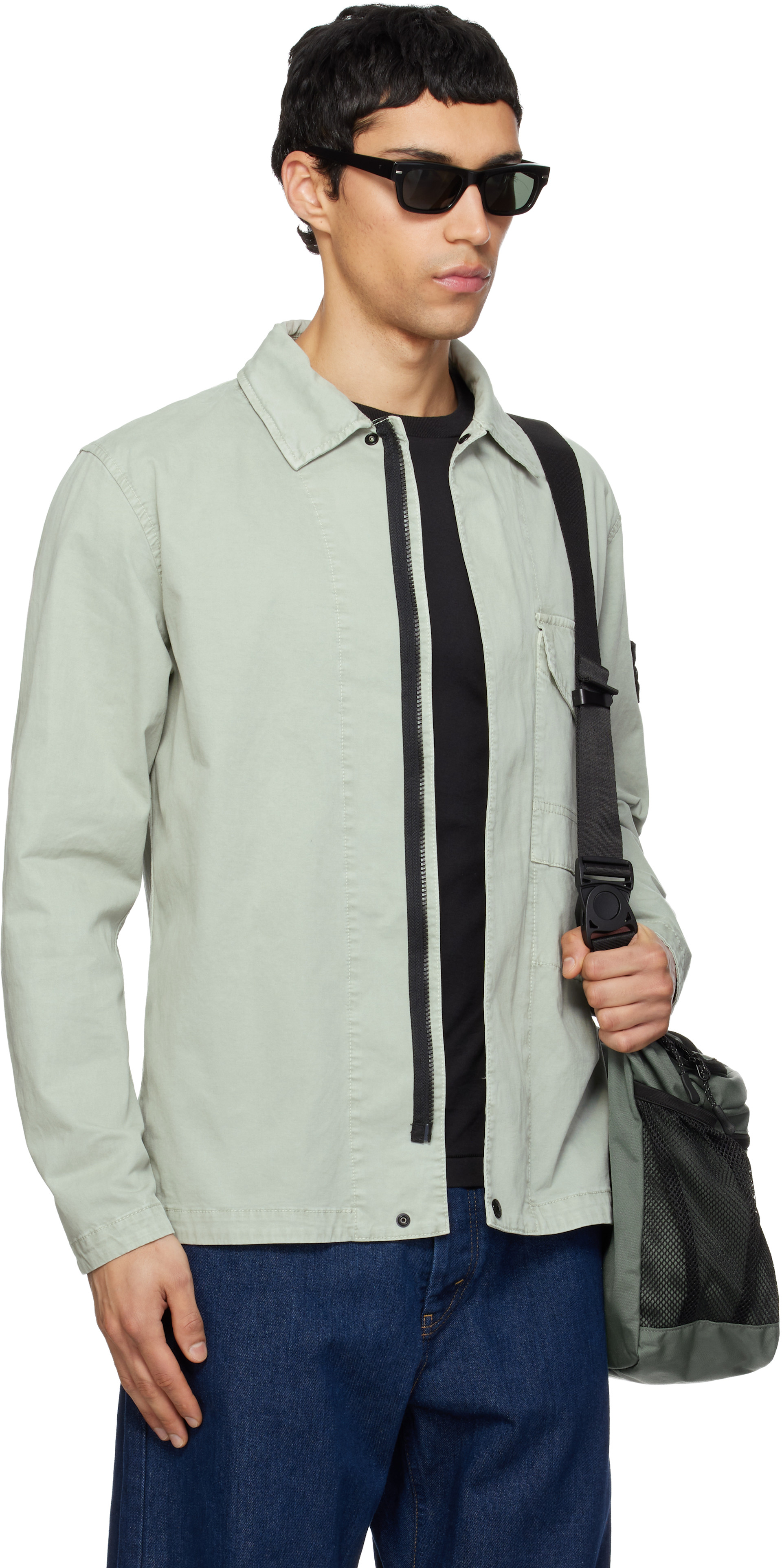 Stone Island: Green 1200001 Organic Cotton Stretch 'Old' Effect