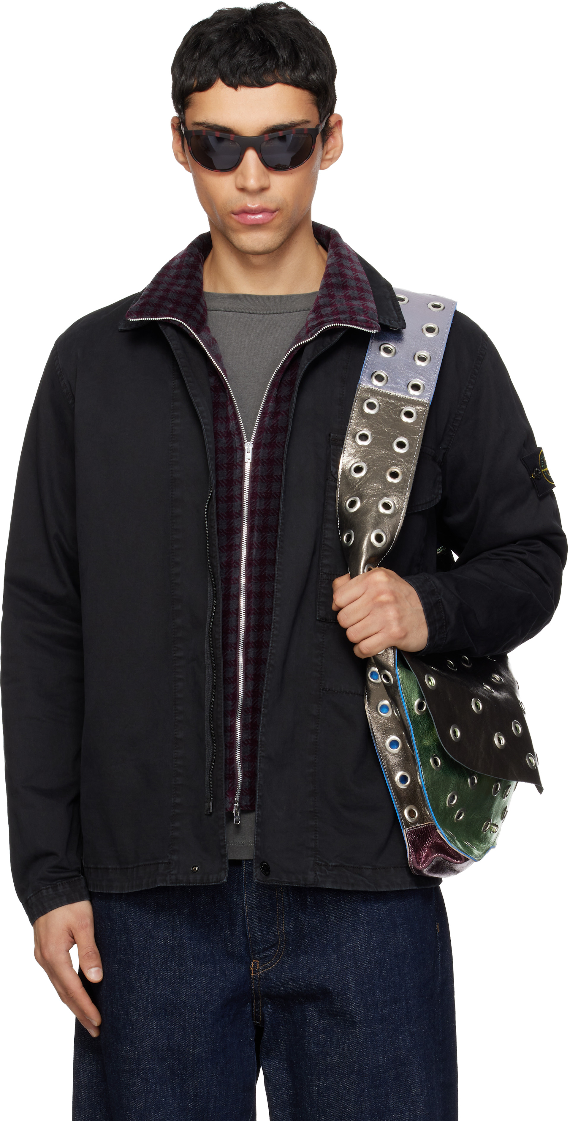 Stone Island: ブラック 1200001 Organic Cotton Stretch 'Old' Effect