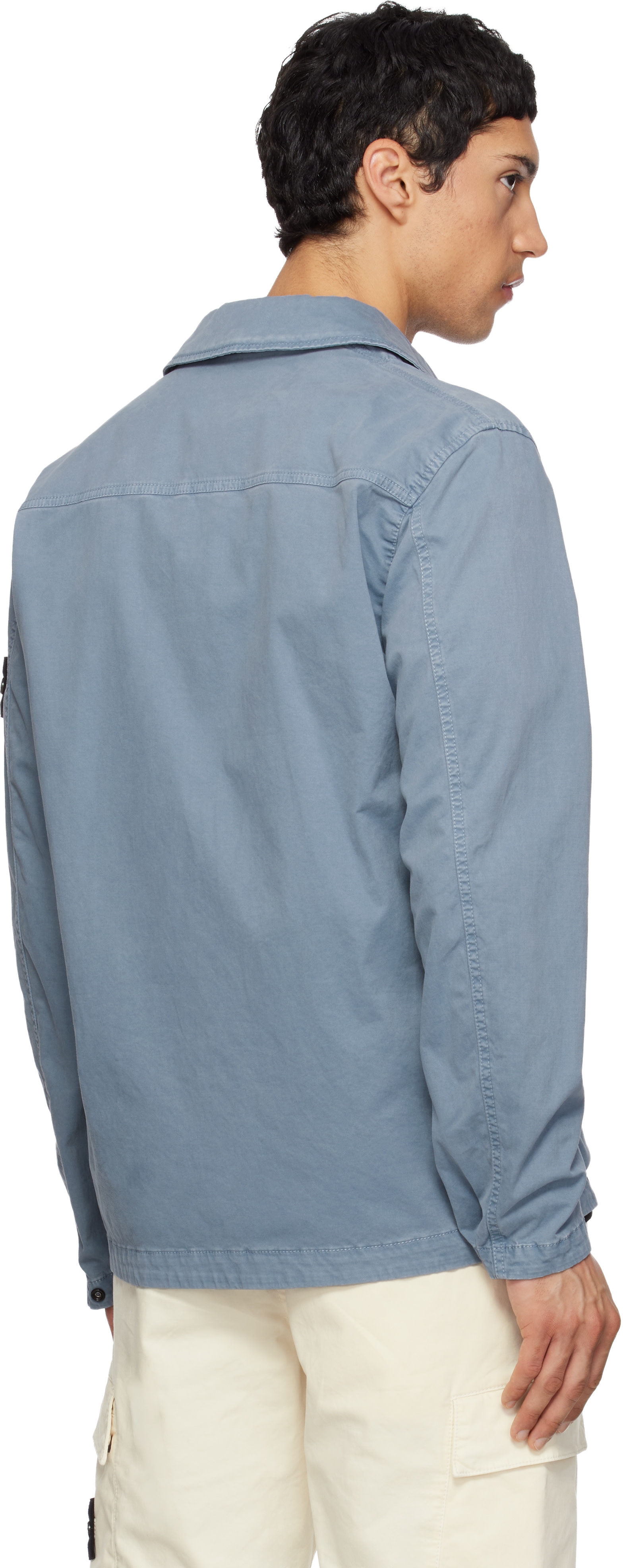 Stone Island: Blue 1200001 Organic Cotton Stretch 'Old' Effect