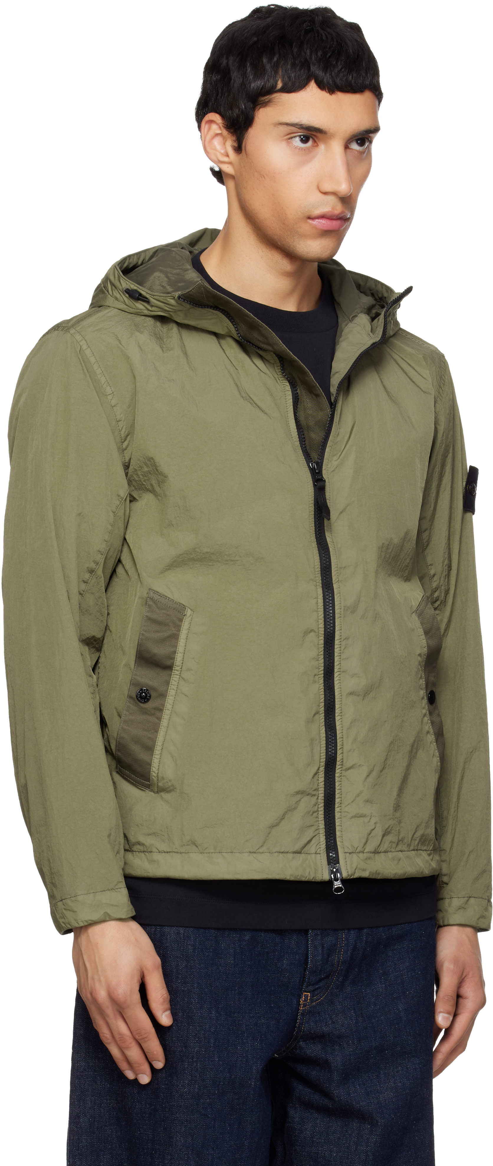 Stone Island: Khaki 4100001 Crinkle Reps NY Jacket | SSENSE