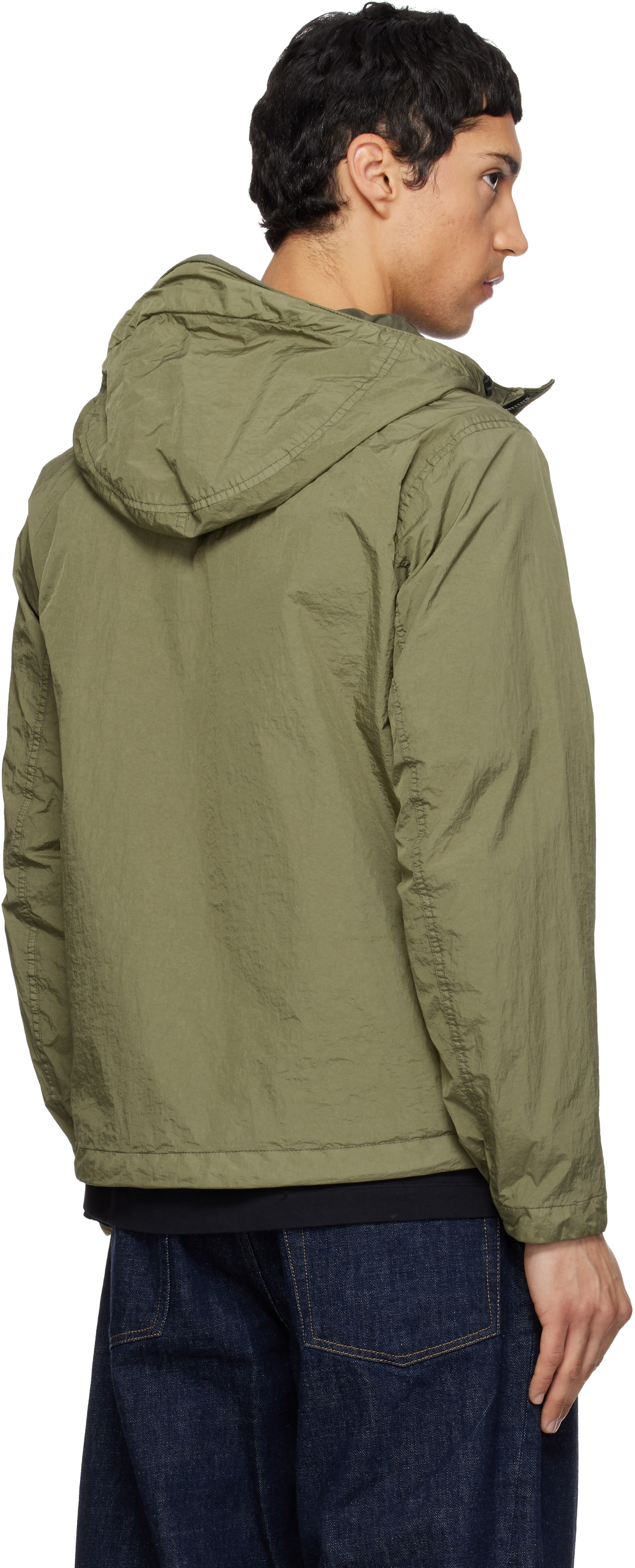 Stone Island: Khaki 4100001 Crinkle Reps NY Jacket | SSENSE