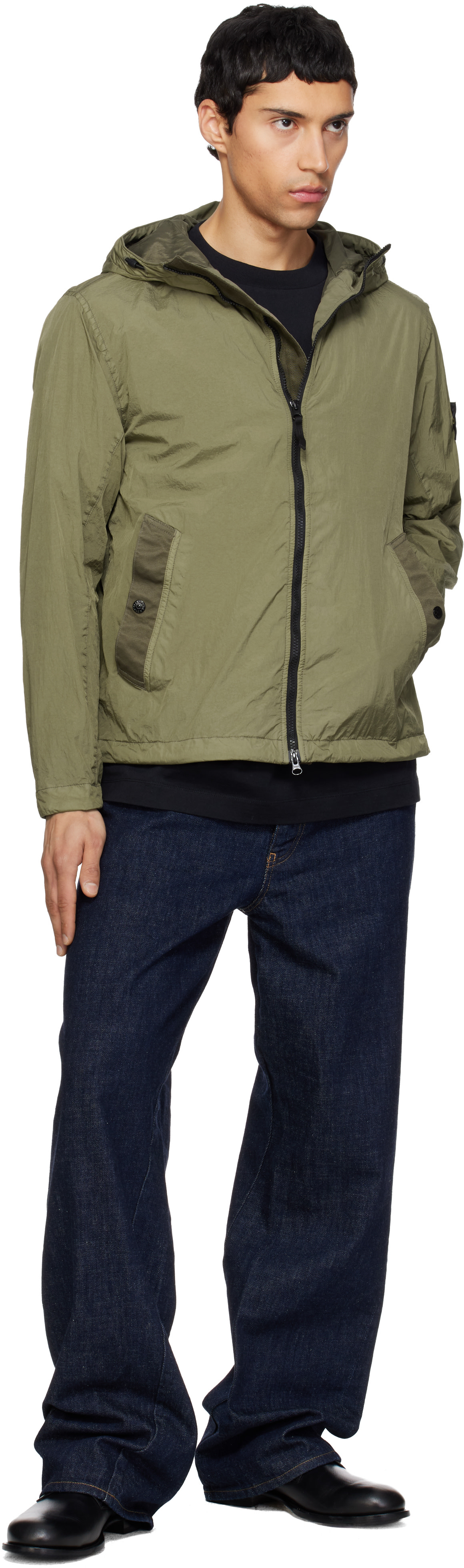 Stone Island: Khaki 4100001 Crinkle Reps NY Jacket | SSENSE
