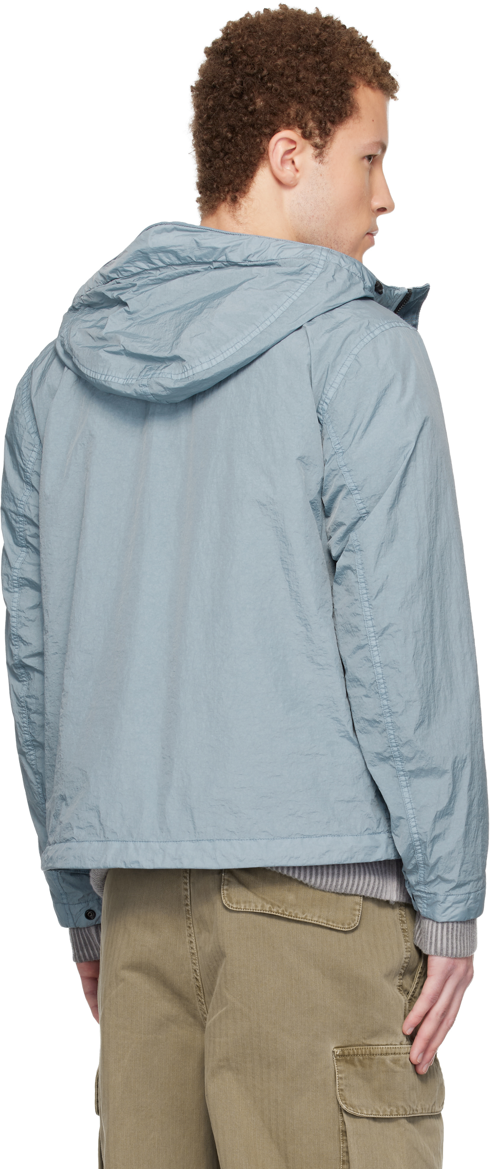 Stone Island: Blue 4100001 Crinkle Reps NY Jacket | SSENSE