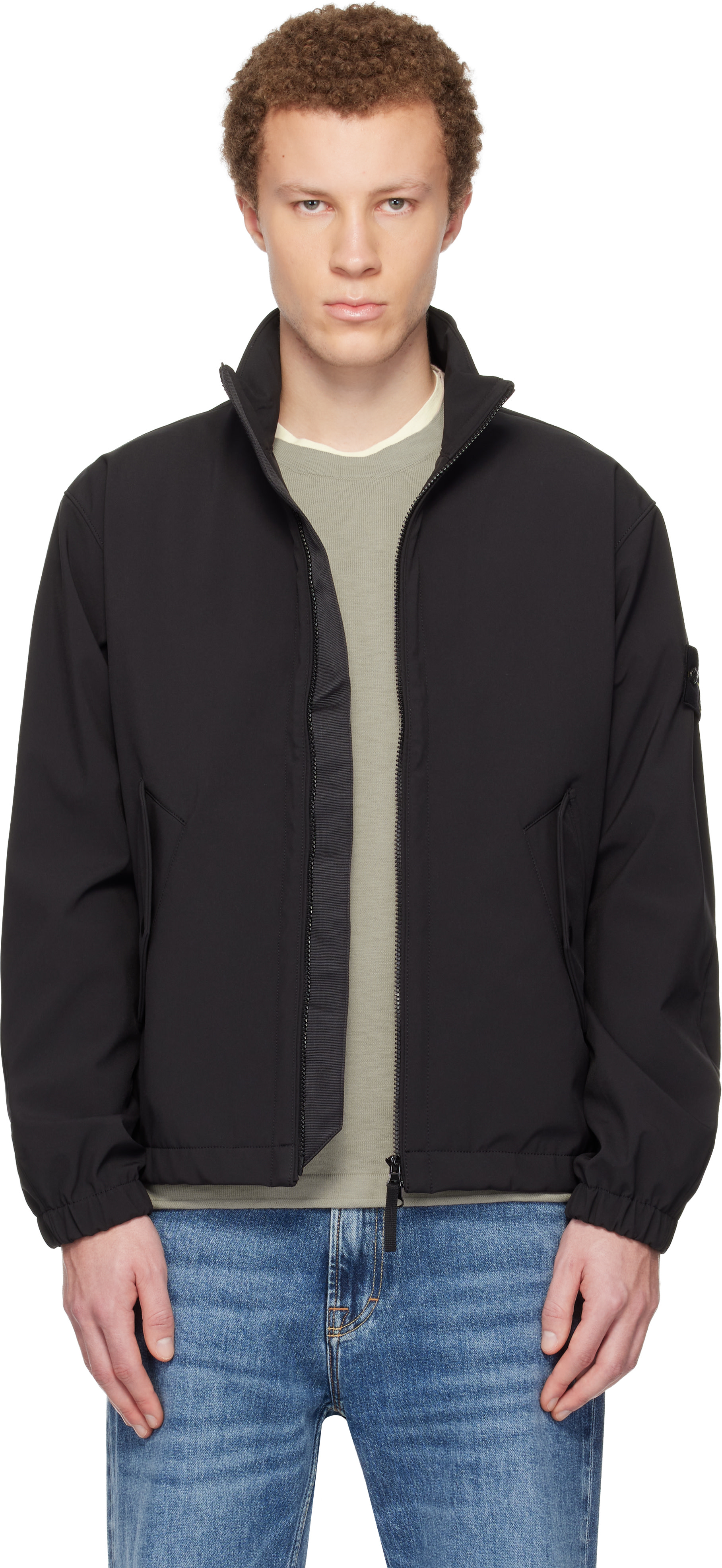Stone Island - ブラック 4100022 Light Soft Shell-R e.dye Technology ジャケット