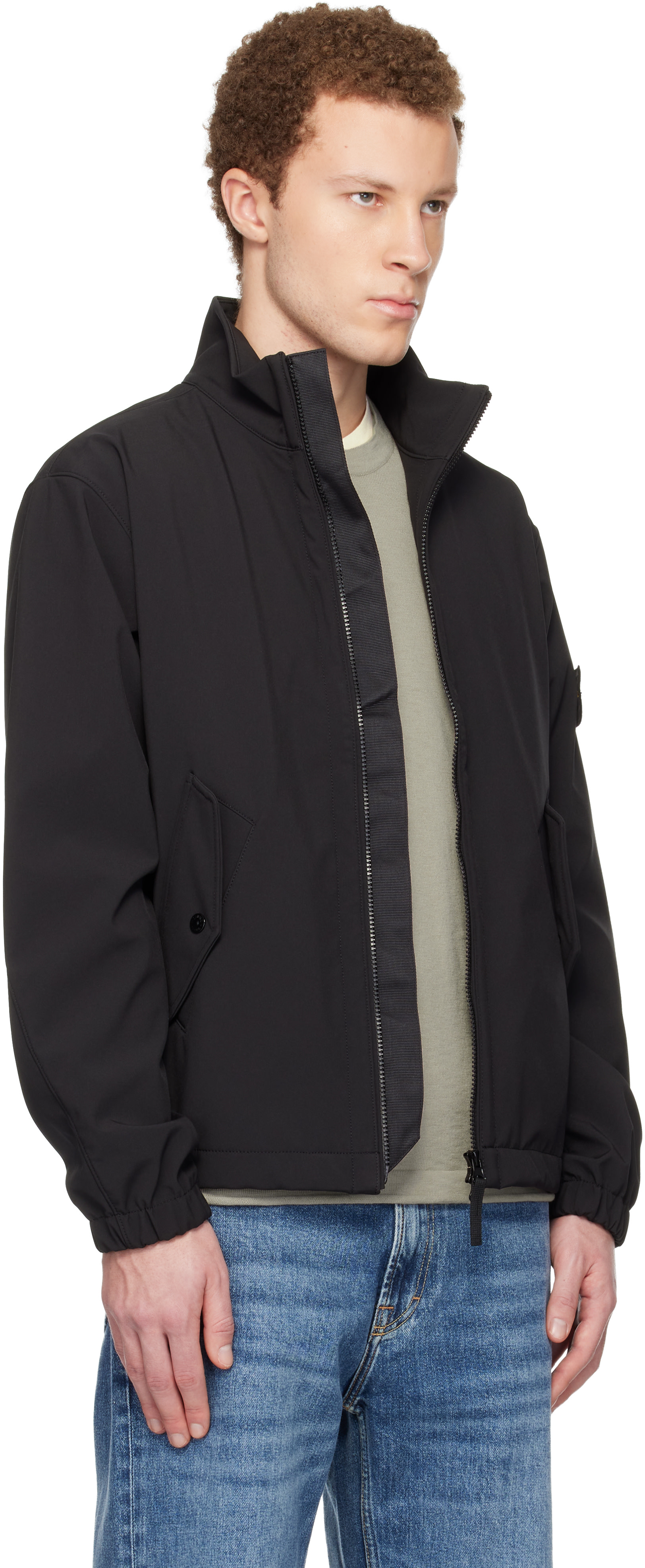 Stone Island - ブラック 4100022 Light Soft Shell-R e.dye Technology ジャケット