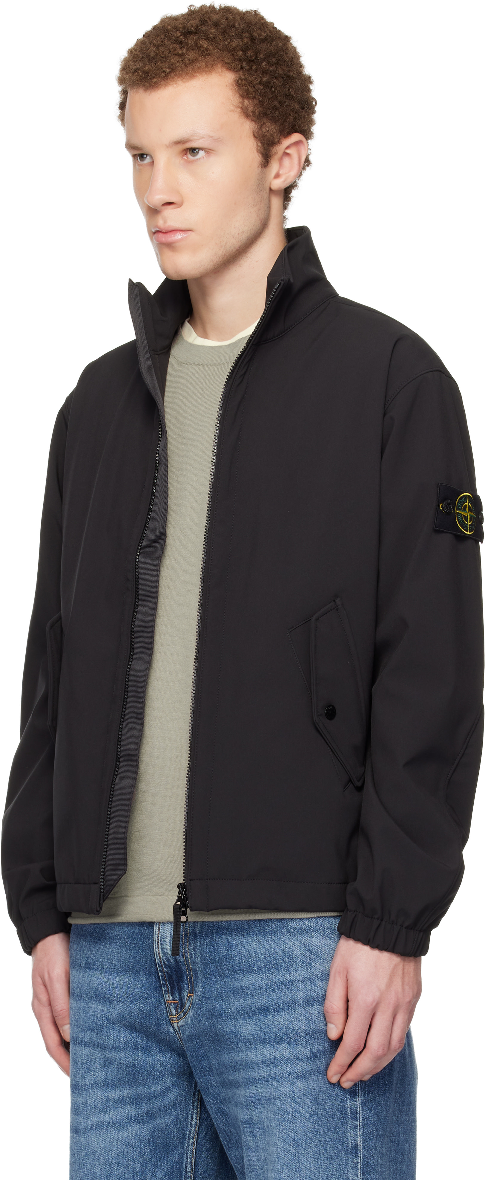 Stone Island - ブラック 4100022 Light Soft Shell-R e.dye Technology ジャケット