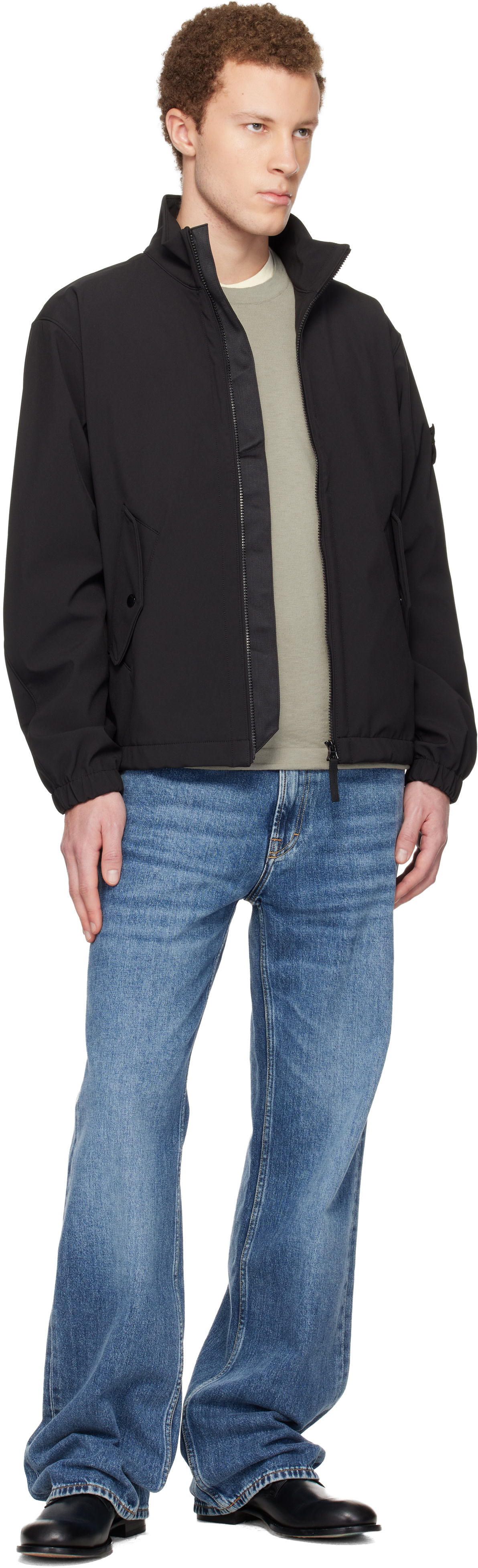 Stone Island - ブラック 4100022 Light Soft Shell-R e.dye Technology ジャケット