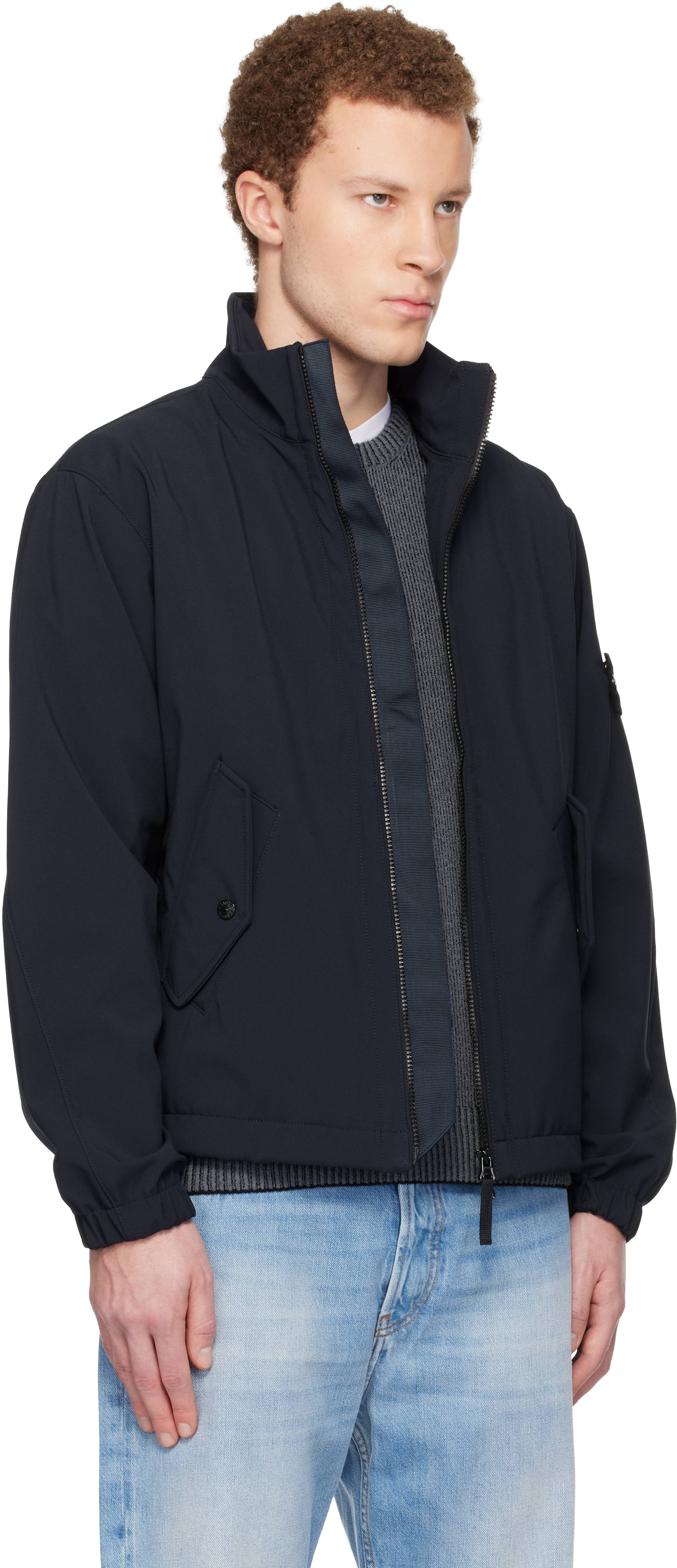Stone Island: ネイビー 4100022 Light Soft Shell-R e.dye Technology