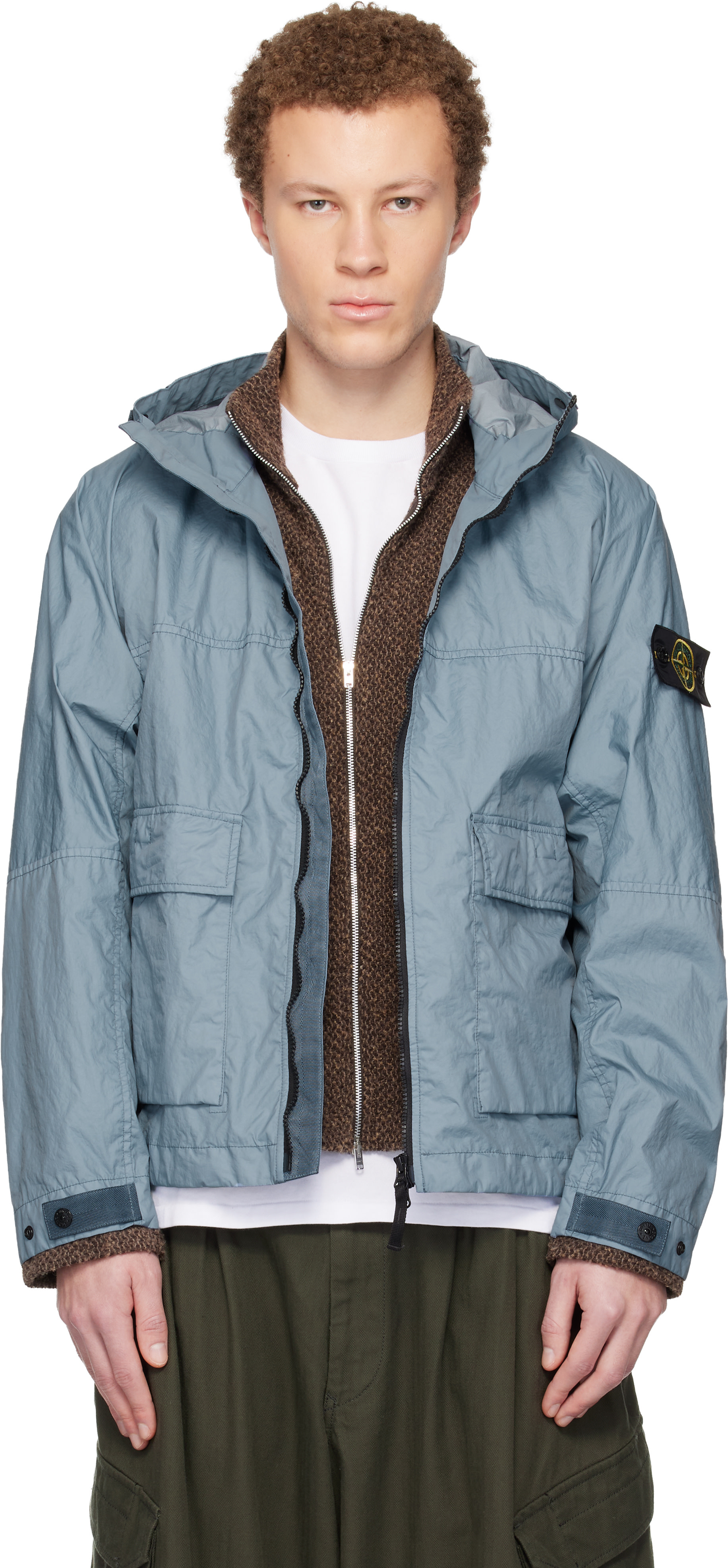 Stone Island: Blue 4100004 Membrana 3L TC Jacket | SSENSE Canada