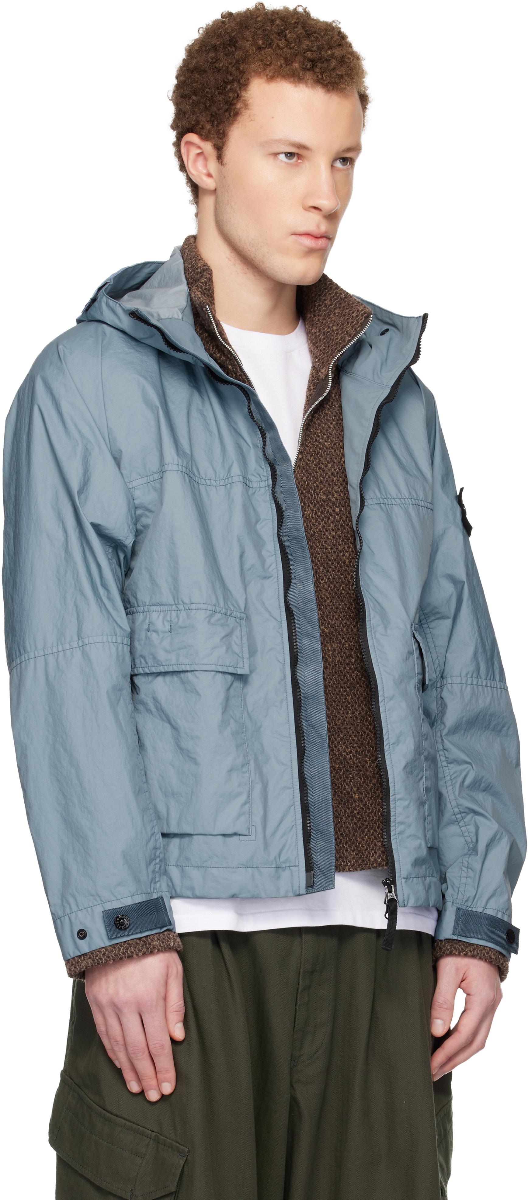 Stone Island: ブルー 4100004 Membrana 3L TC ジャケット | SSENSE 日本