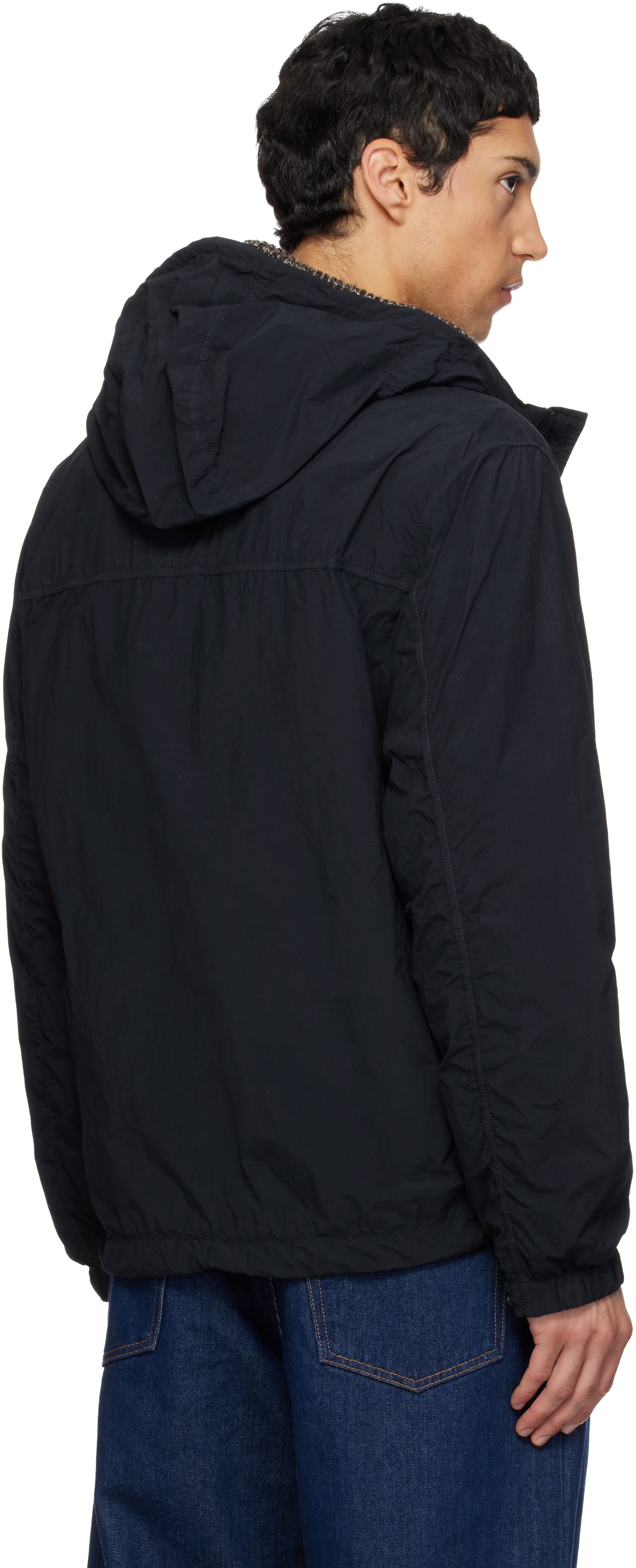 Stone Island ネイビー ナイロンジャケット | ヤマダウェブコム