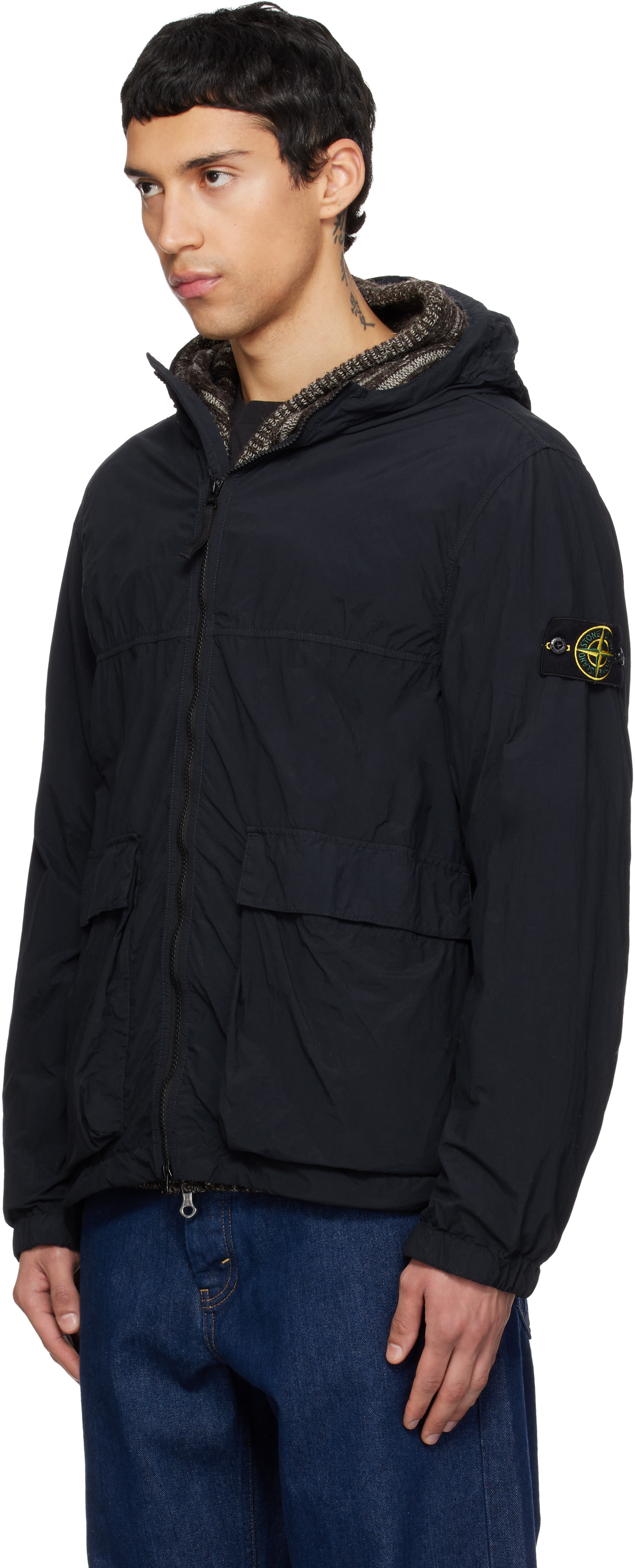Stone Island: Navy 4100112 Nylon Smerigliato-TC Jacket | SSENSE