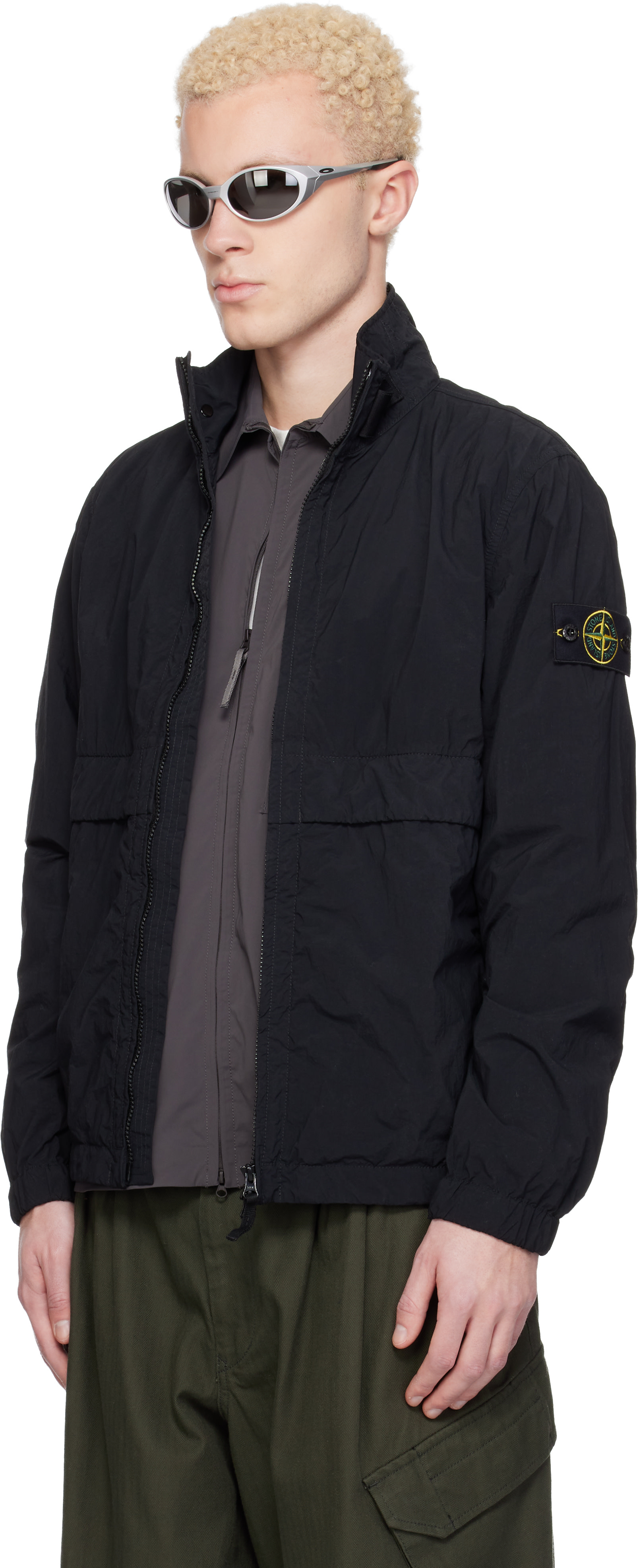 Stone Island: ブラック 4100056 Nylon Smerigliato-TC ジャケット