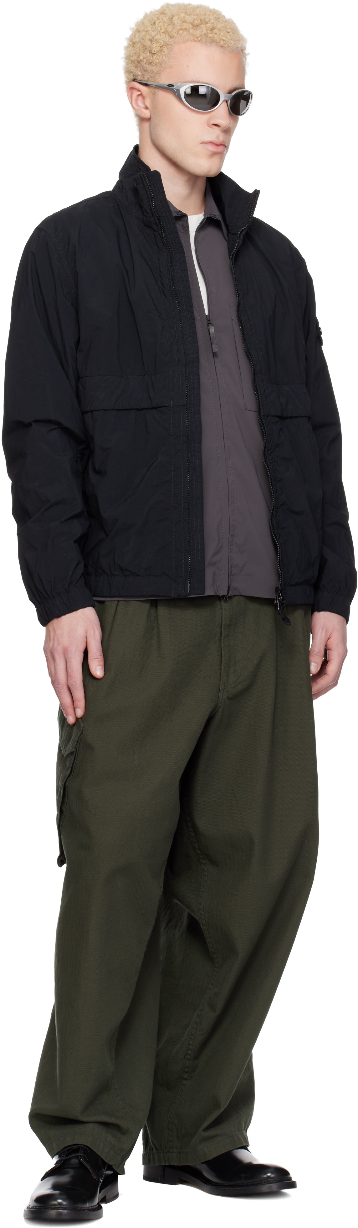 Stone Island: ブラック 4100056 Nylon Smerigliato-TC ジャケット