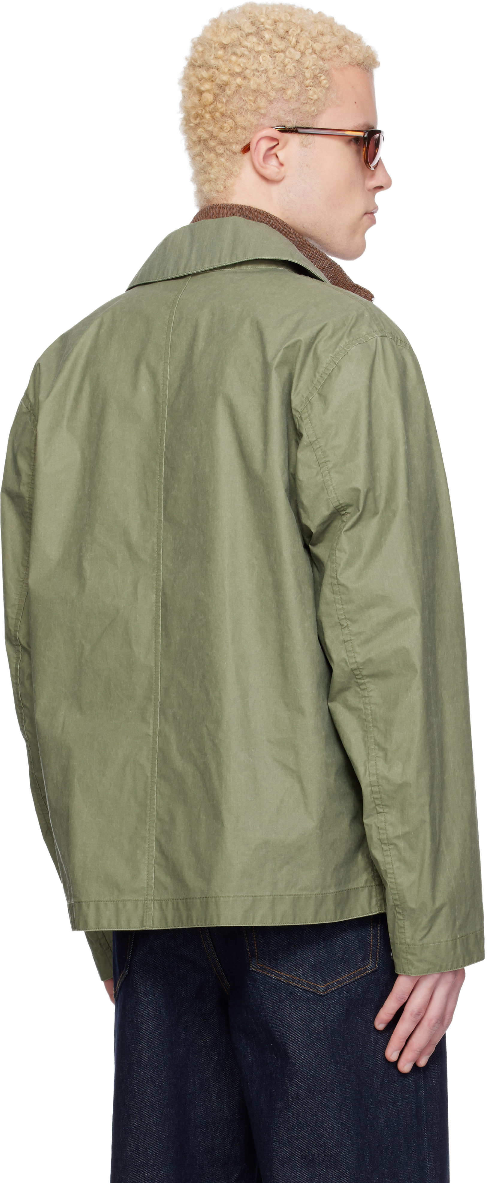 Stone Island: カーキ 4100054 Waxed Pigment Cotton Tela ジャケット