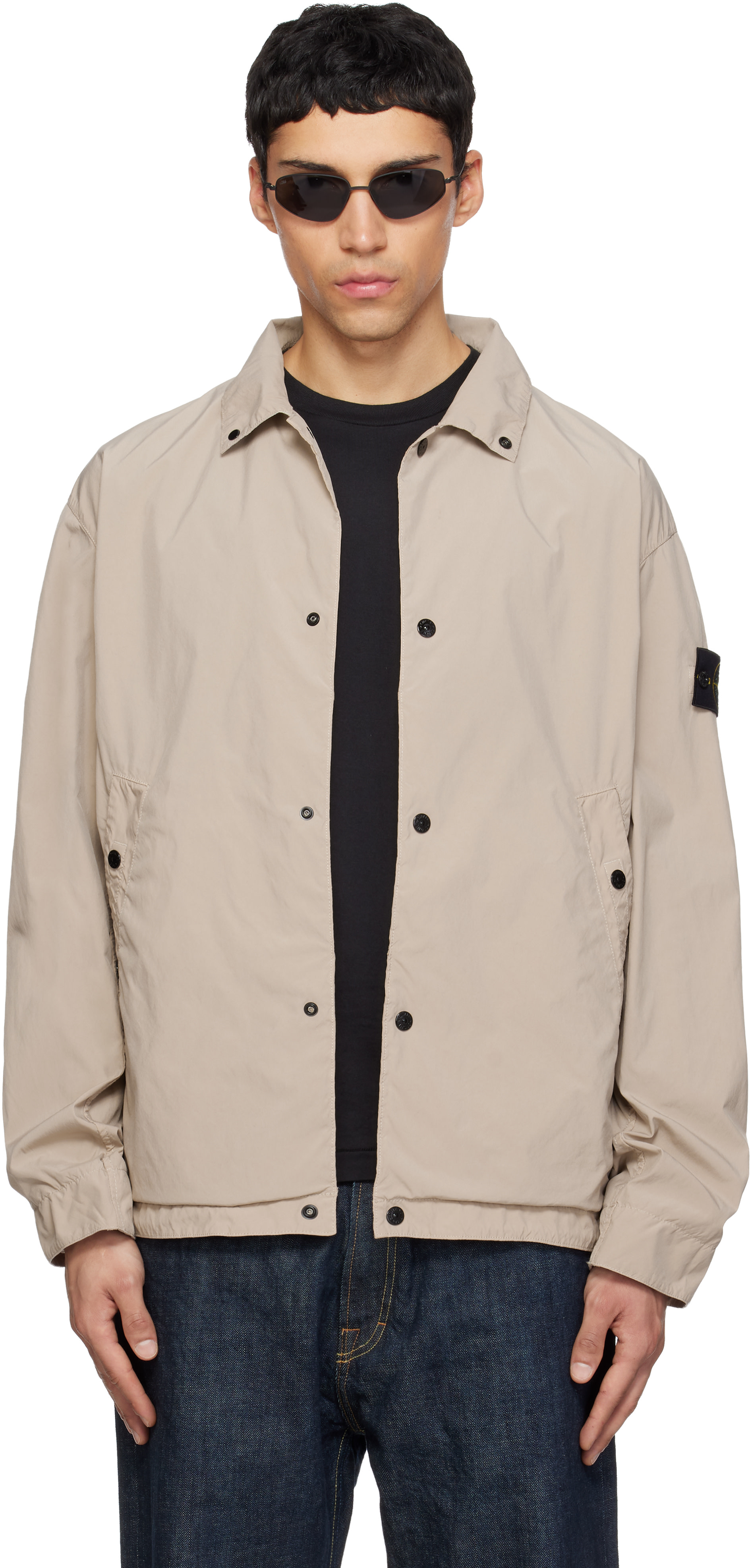 Stone Island - 베이지 4100041 라이트 컴팩트 터치 폴리 TC 재킷