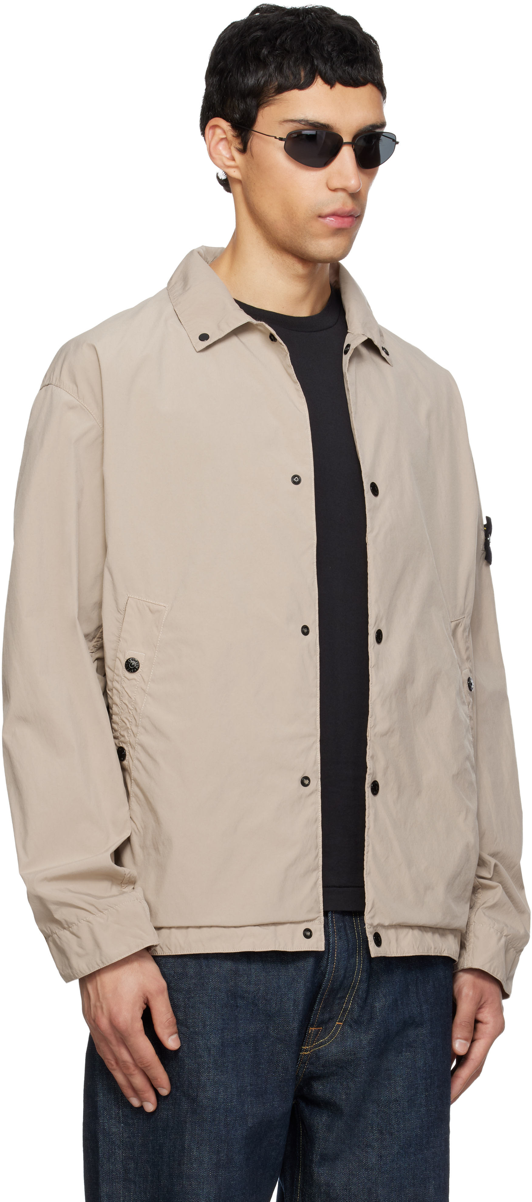 Stone Island - 베이지 4100041 라이트 컴팩트 터치 폴리 TC 재킷