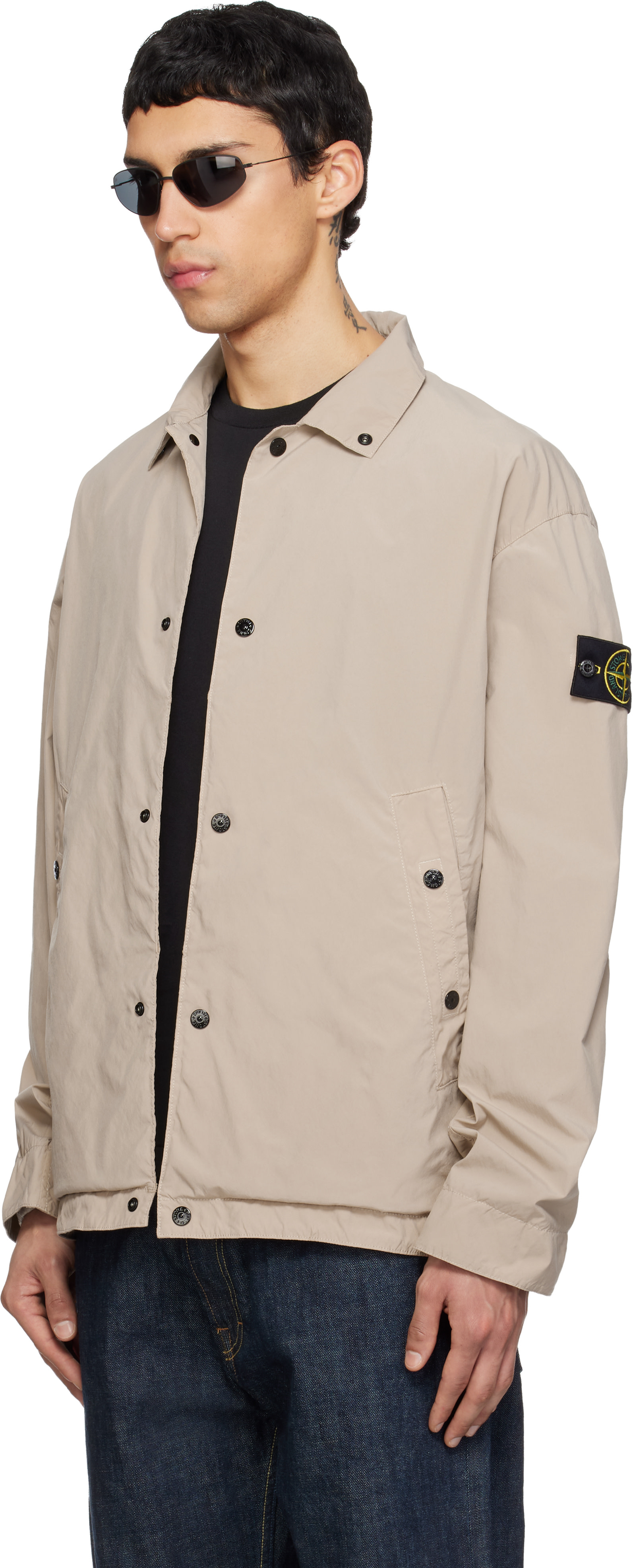 Stone Island - 베이지 4100041 라이트 컴팩트 터치 폴리 TC 재킷