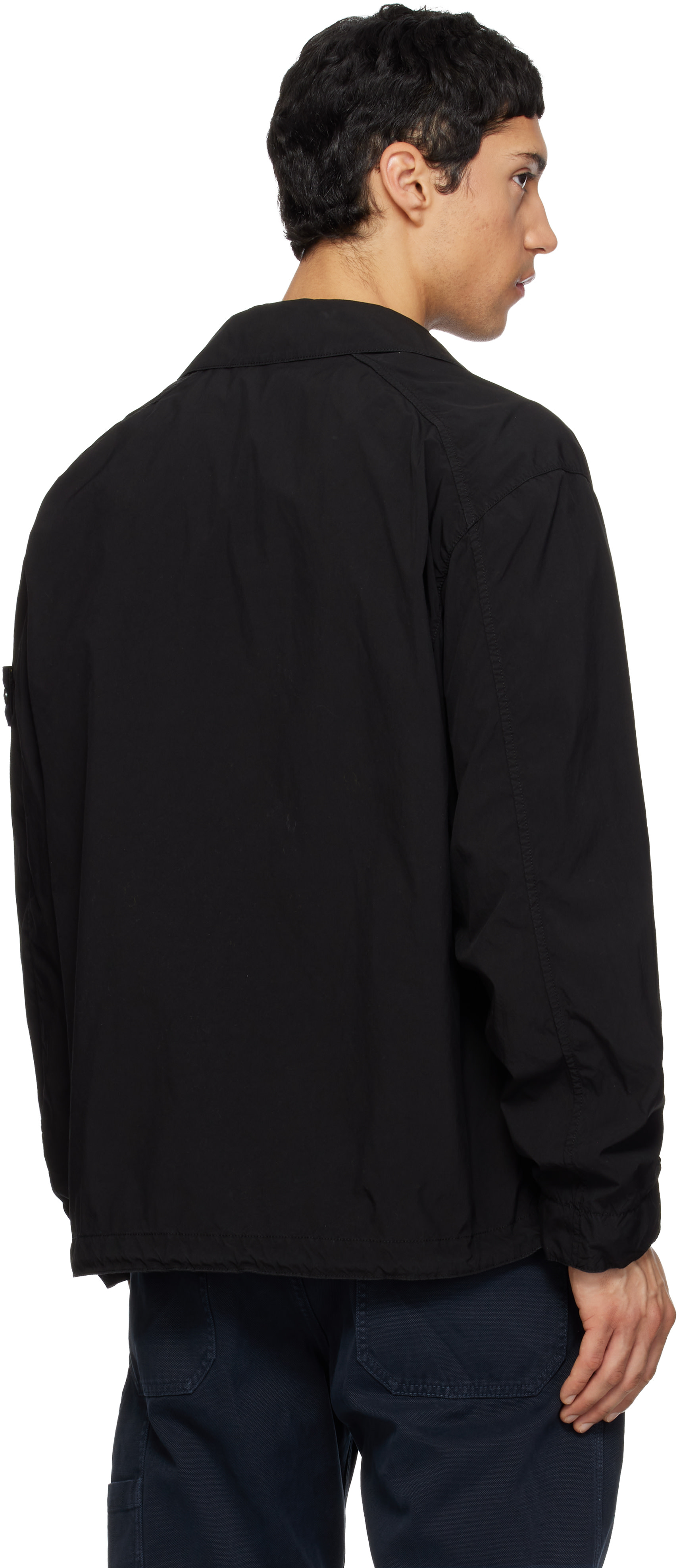Stone Island - 블랙 4100041 라이트 컴팩트 터치 폴리 TC 재킷