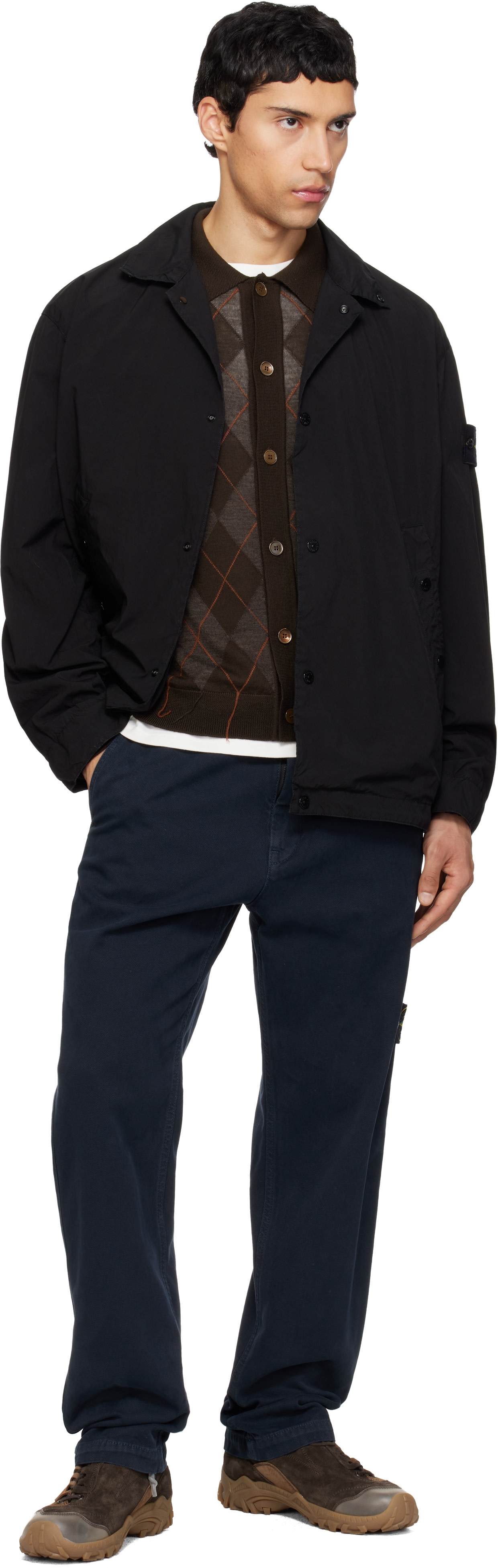 Stone Island - 블랙 4100041 라이트 컴팩트 터치 폴리 TC 재킷