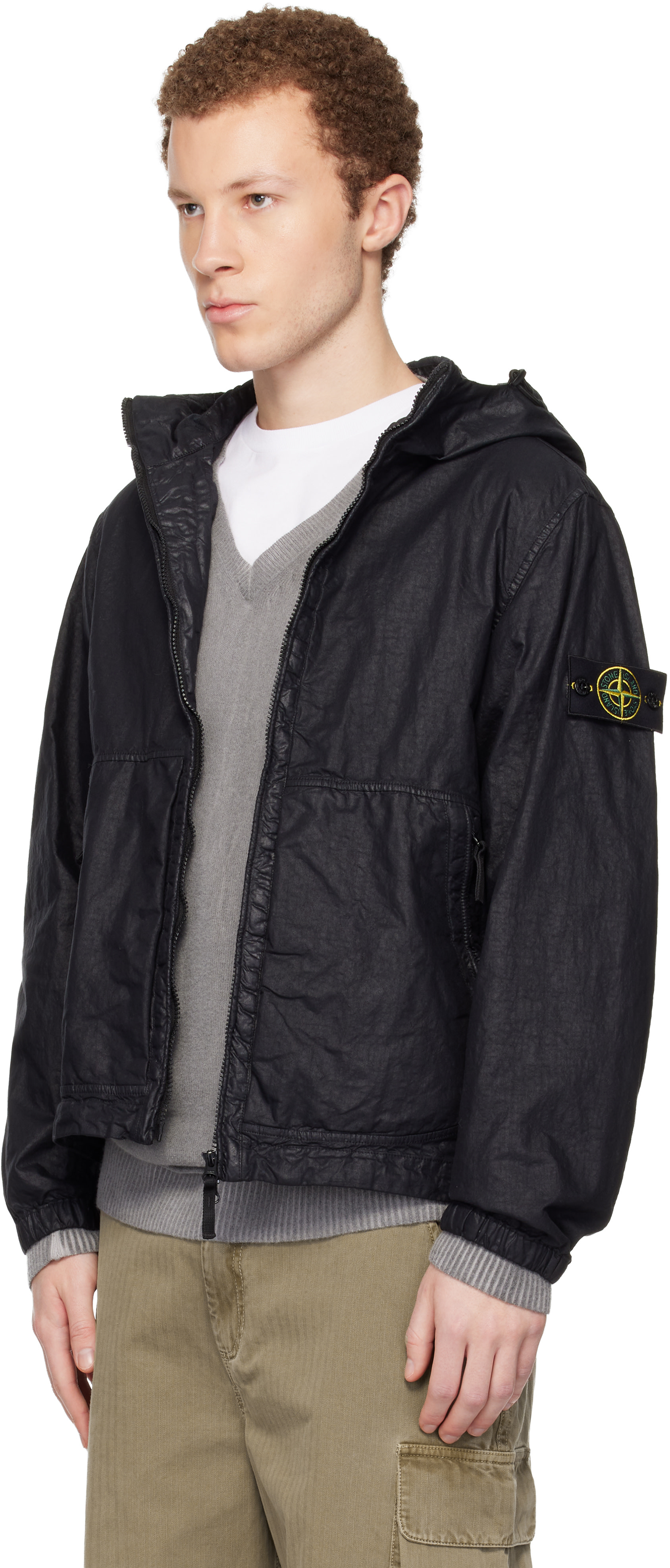 Stone Island: ブラック 4100053 Organic-Look Nylon Panama-TC 