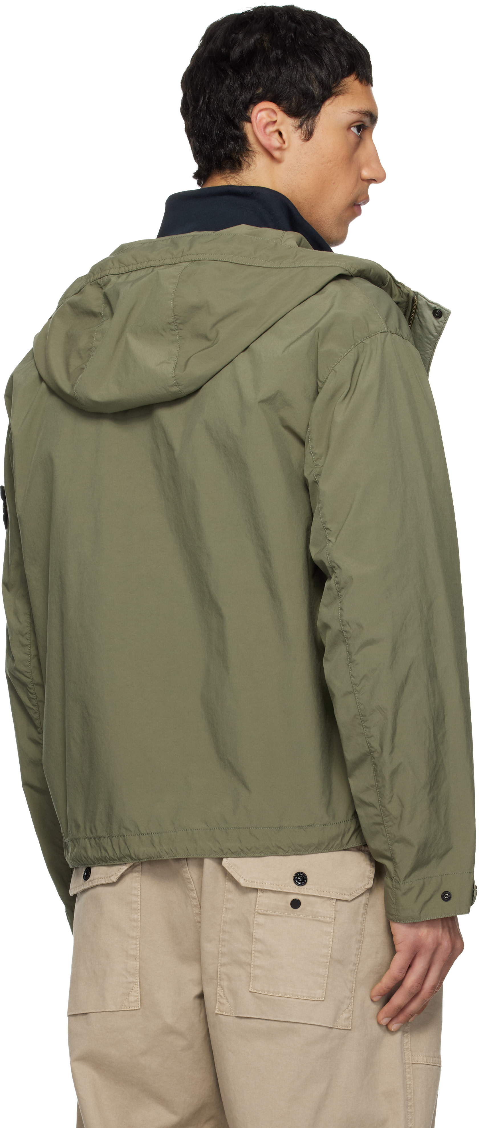 Stone Island - 카키 4100052 라이트 컴팩트 터치 쇼트 재킷