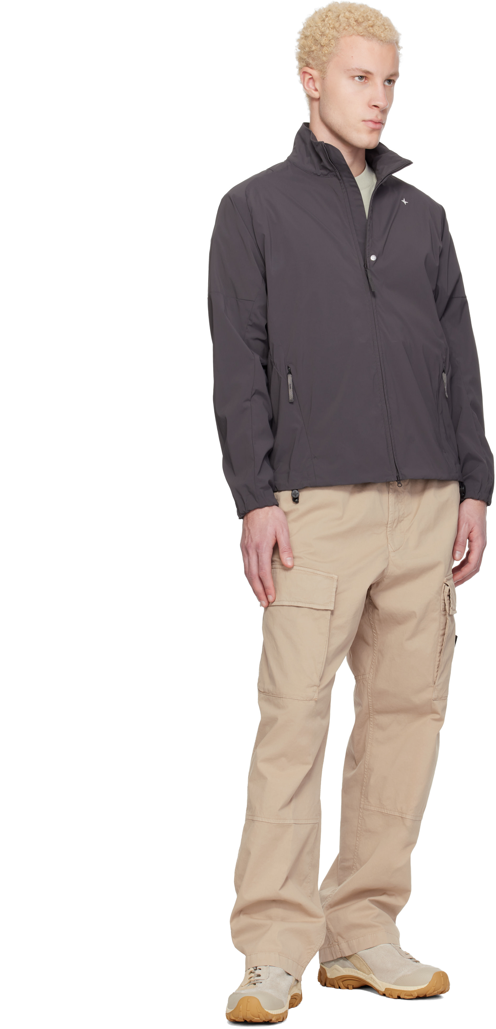 Stone Island: Gray 1200035 Recycled Stretch Nylon Tela S.I.