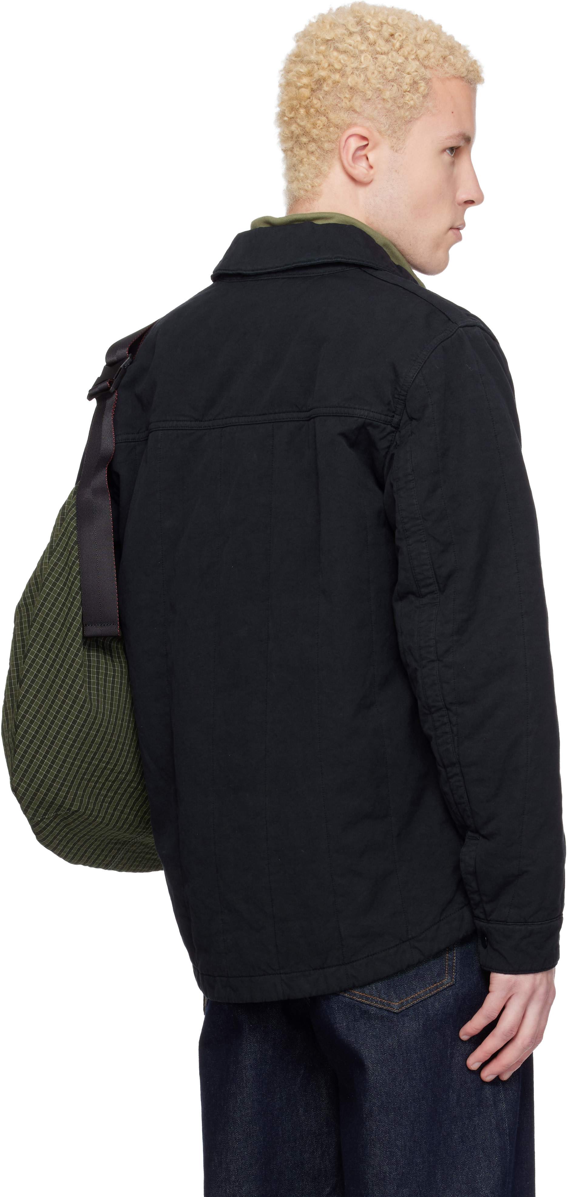 Stone Island: Navy 4100038 Cotton Linen Quilted-TC Ghost Jacket 
