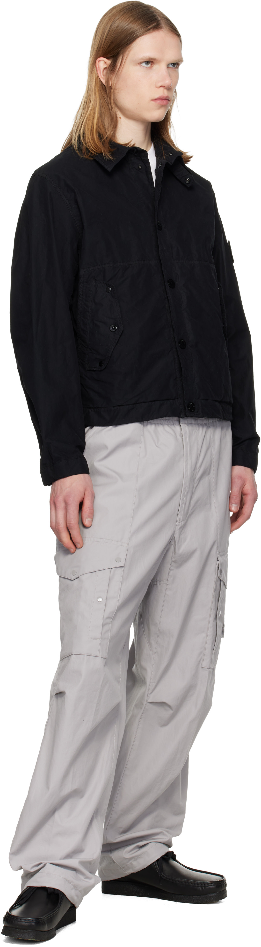 Stone Island - 블랙 4100036 데이빗 라이트 TC S.I. 고스트 재킷