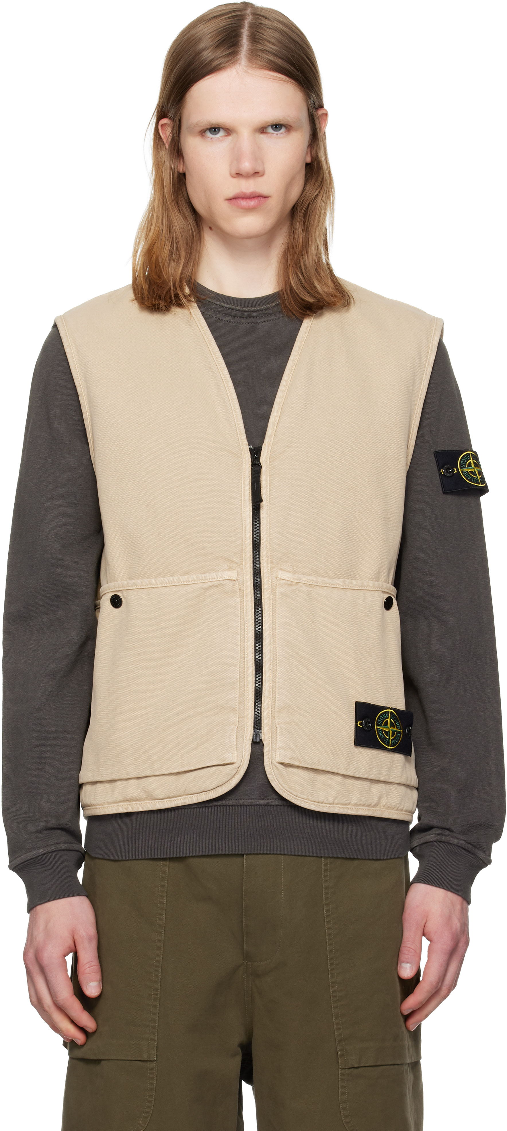 Stone Island: ベージュ 6100007 Organic Panama Cotton 