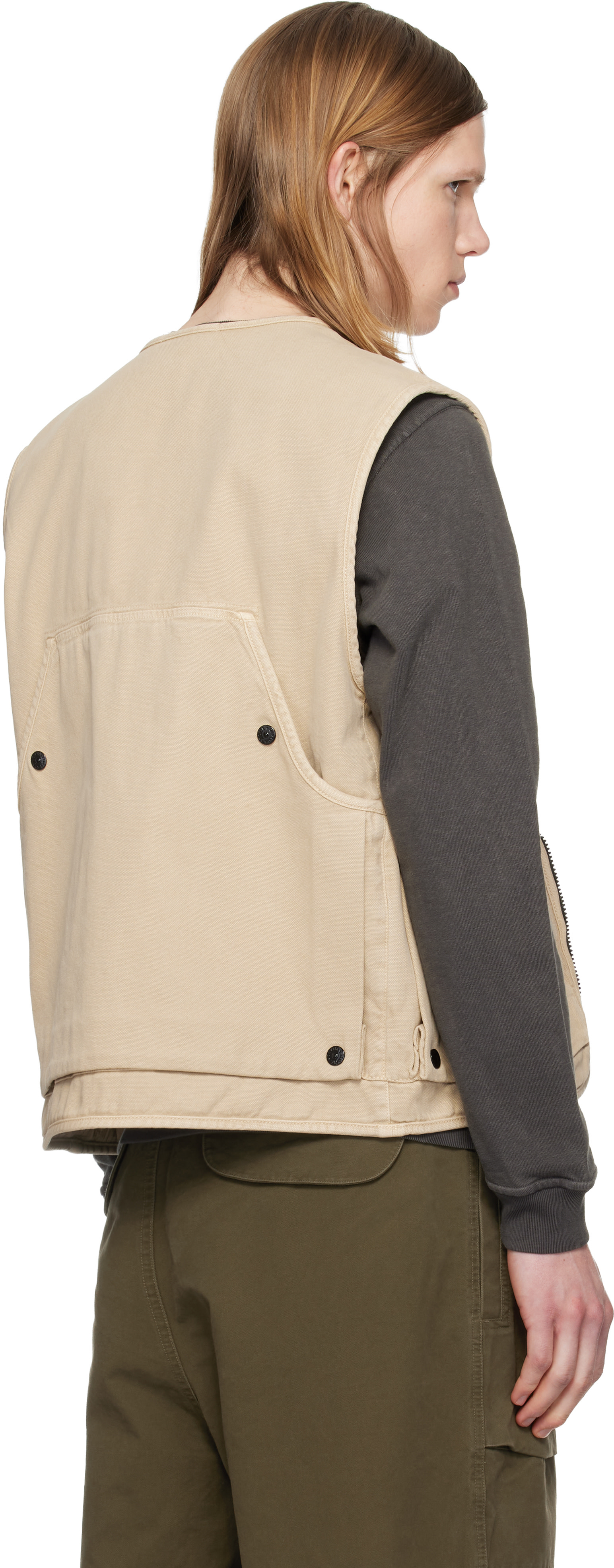 Stone Island: ベージュ 6100007 Organic Panama Cotton 'Old' Effect Stone Island: ベージュ 6100007 Organic Panama Cotton 'Old' Effect