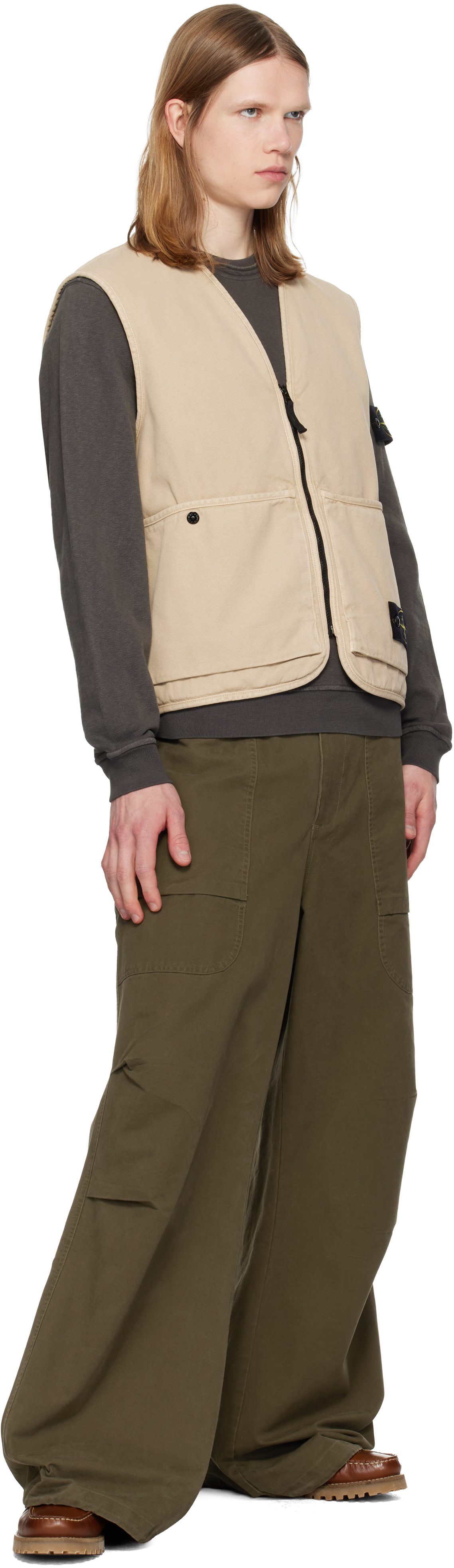 Stone Island: ベージュ 6100007 Organic Panama Cotton 'Old' Effect
