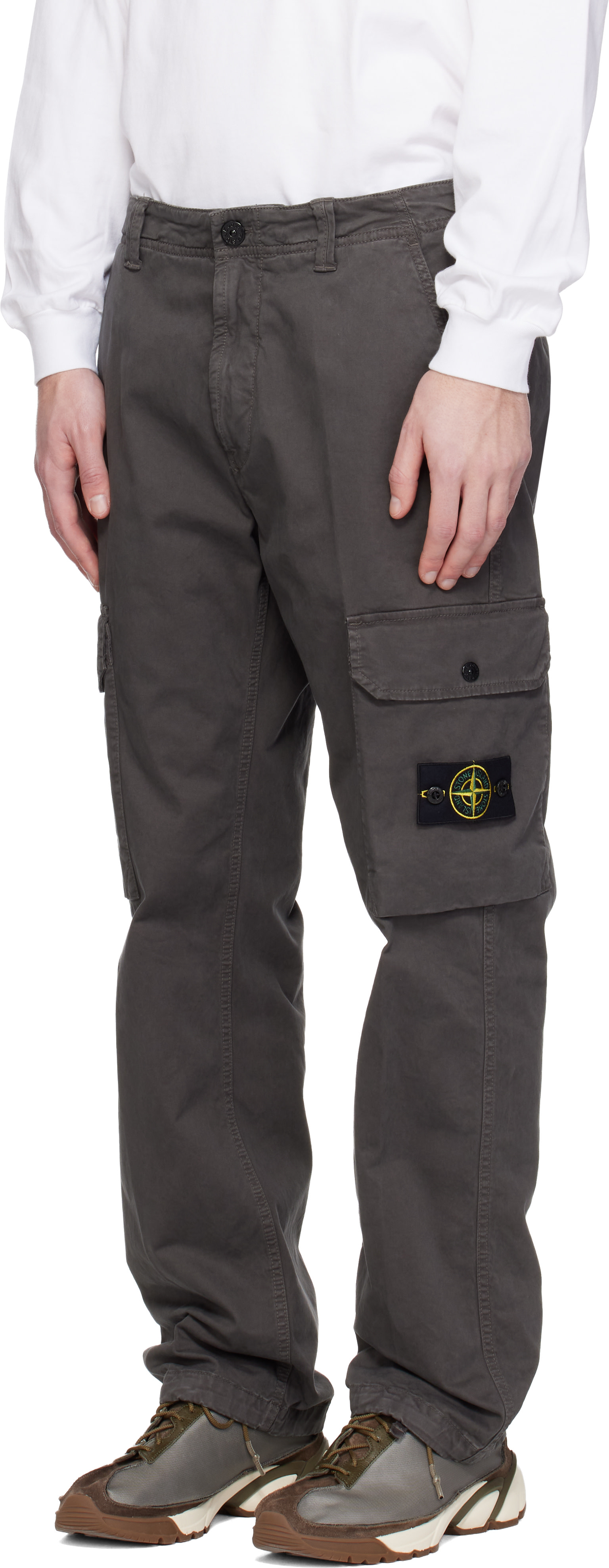 Stone Island: グレー 3100011 Organic Broken Twill Old Effect