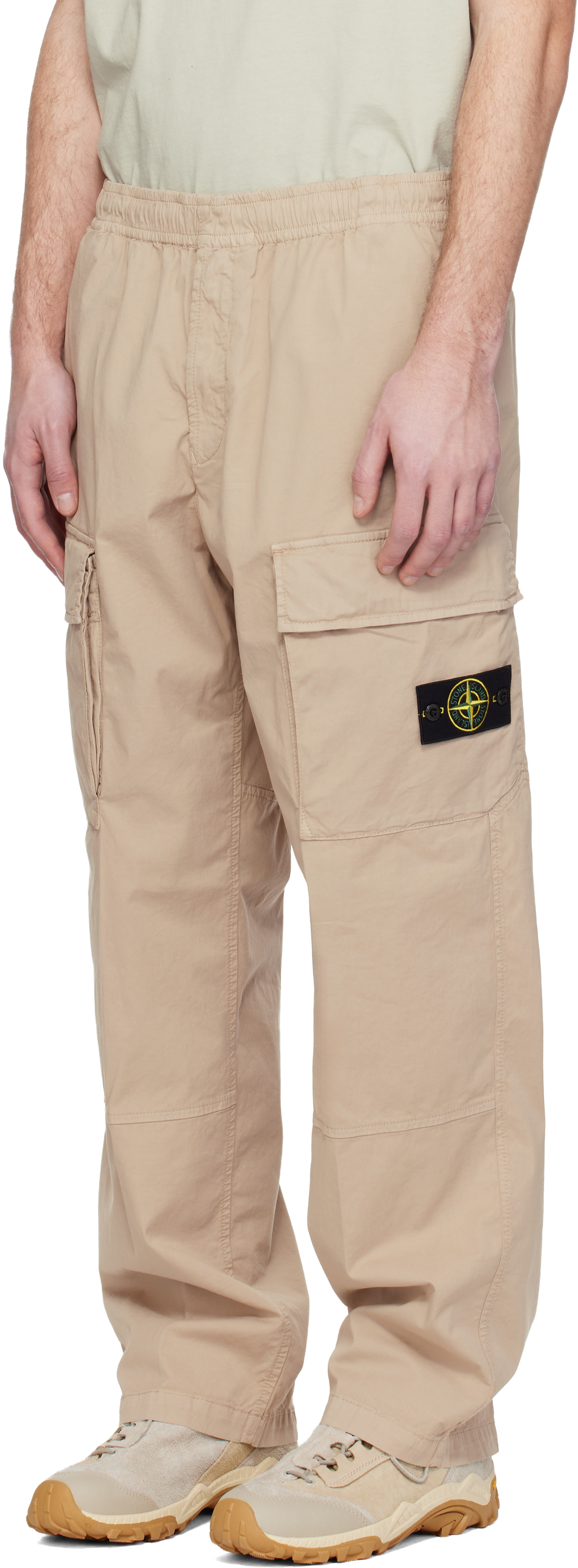 Stone  ベージュ カーゴパンツ Stone Island: ベージュ 3100020 Stretch Organic Cotton Twill カーゴ