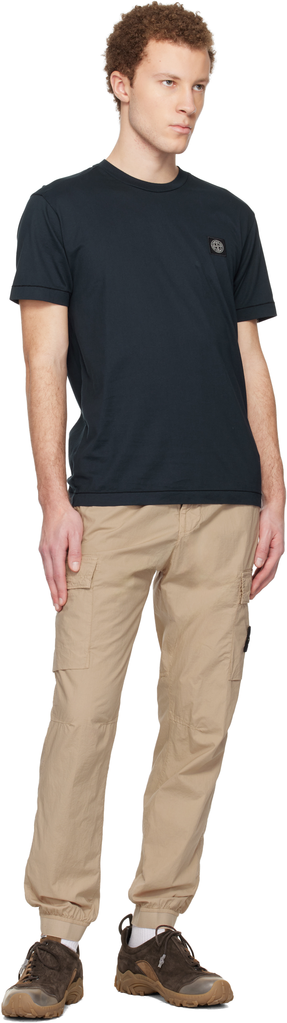 Stone Island: Beige 3100031 Stretch Cotton Tela 'Paracadute' Cargo