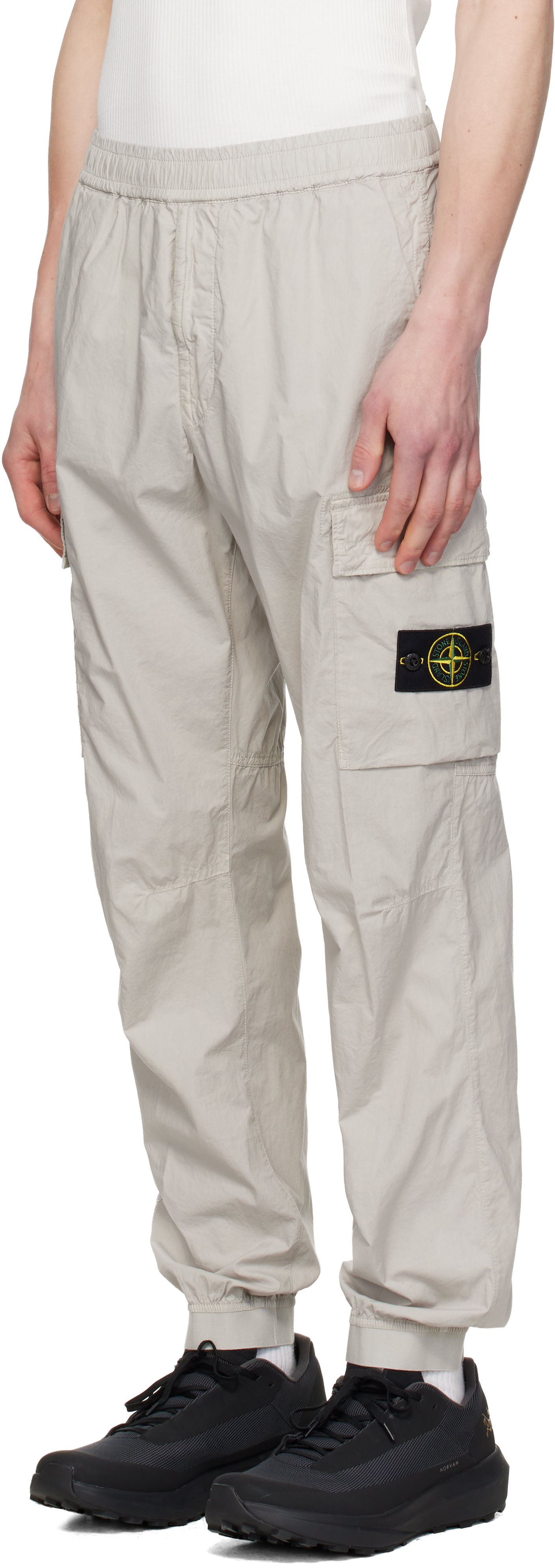 Stone Island: Gray 3100031 Stretch Cotton Tela 'Paracadute' Cargo