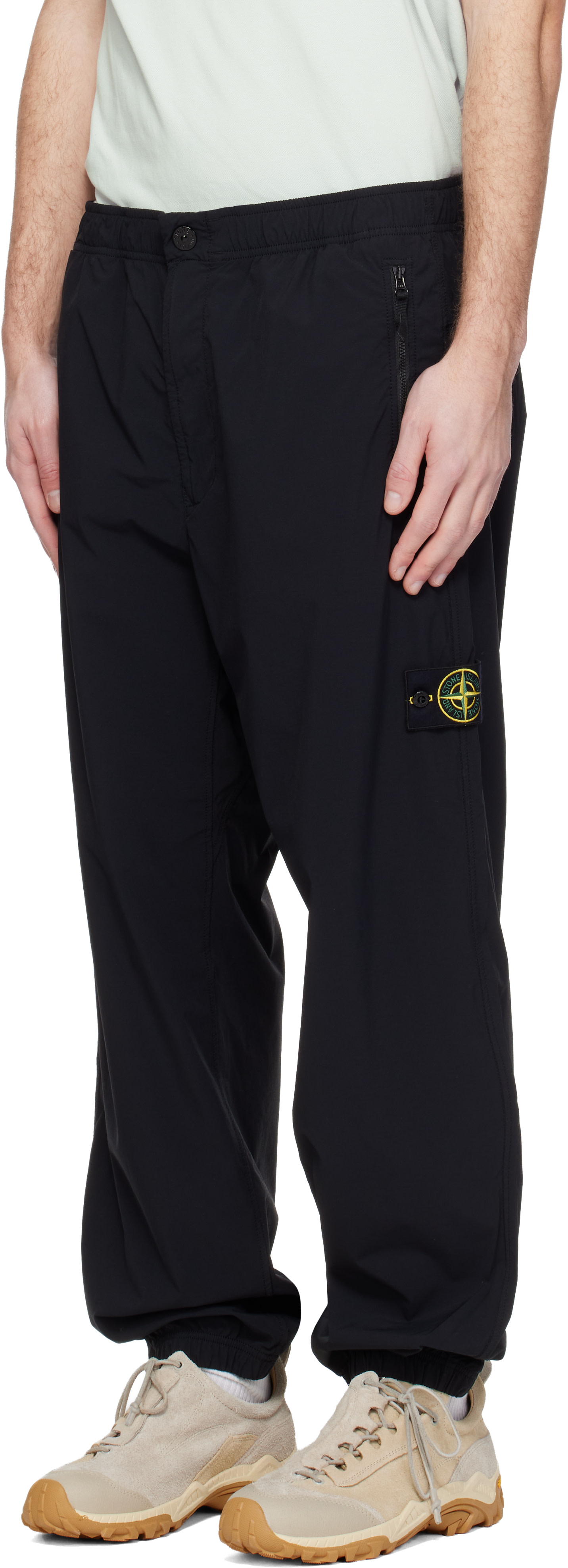 Stone Island: ブラック 3100048 Stretch Nylon Tech Fleece 