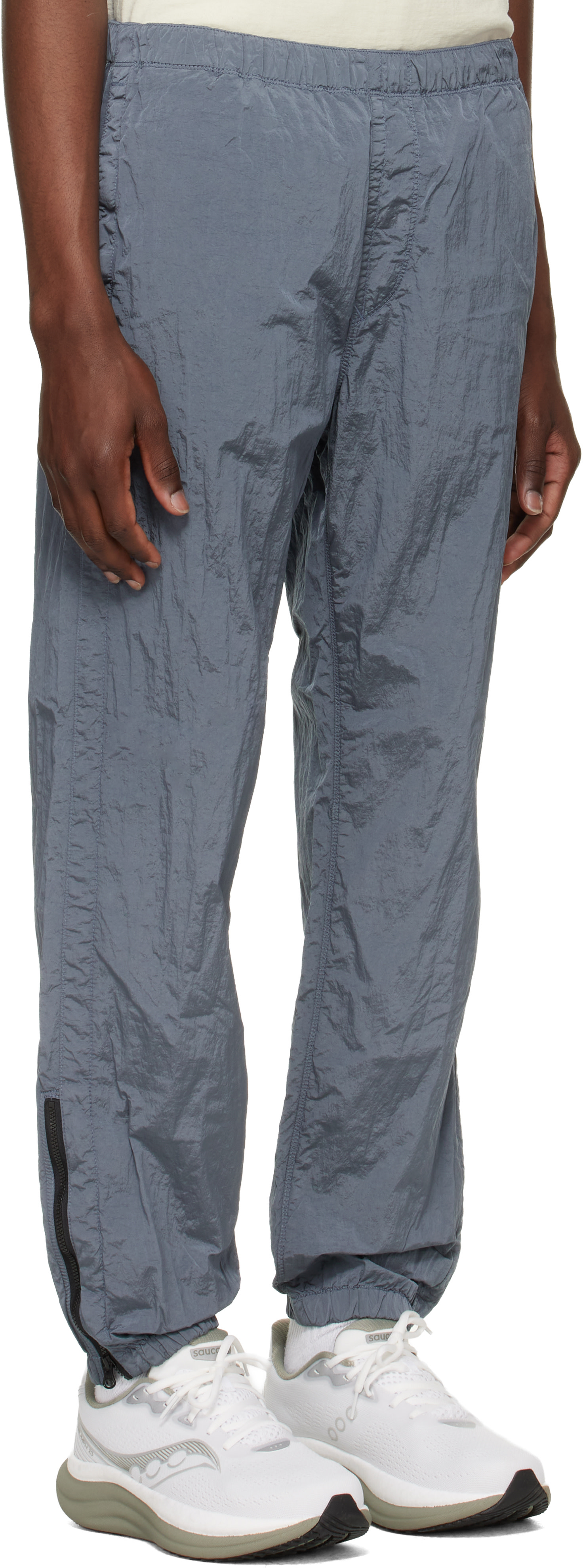 Stone Island: Blue 3100035 Nylon Metal ECONYL Trousers | SSENSE Canada